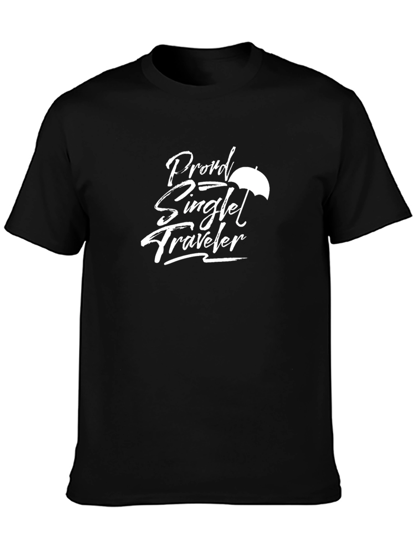 Black Proud Single Traveler Graphic Tee view 3