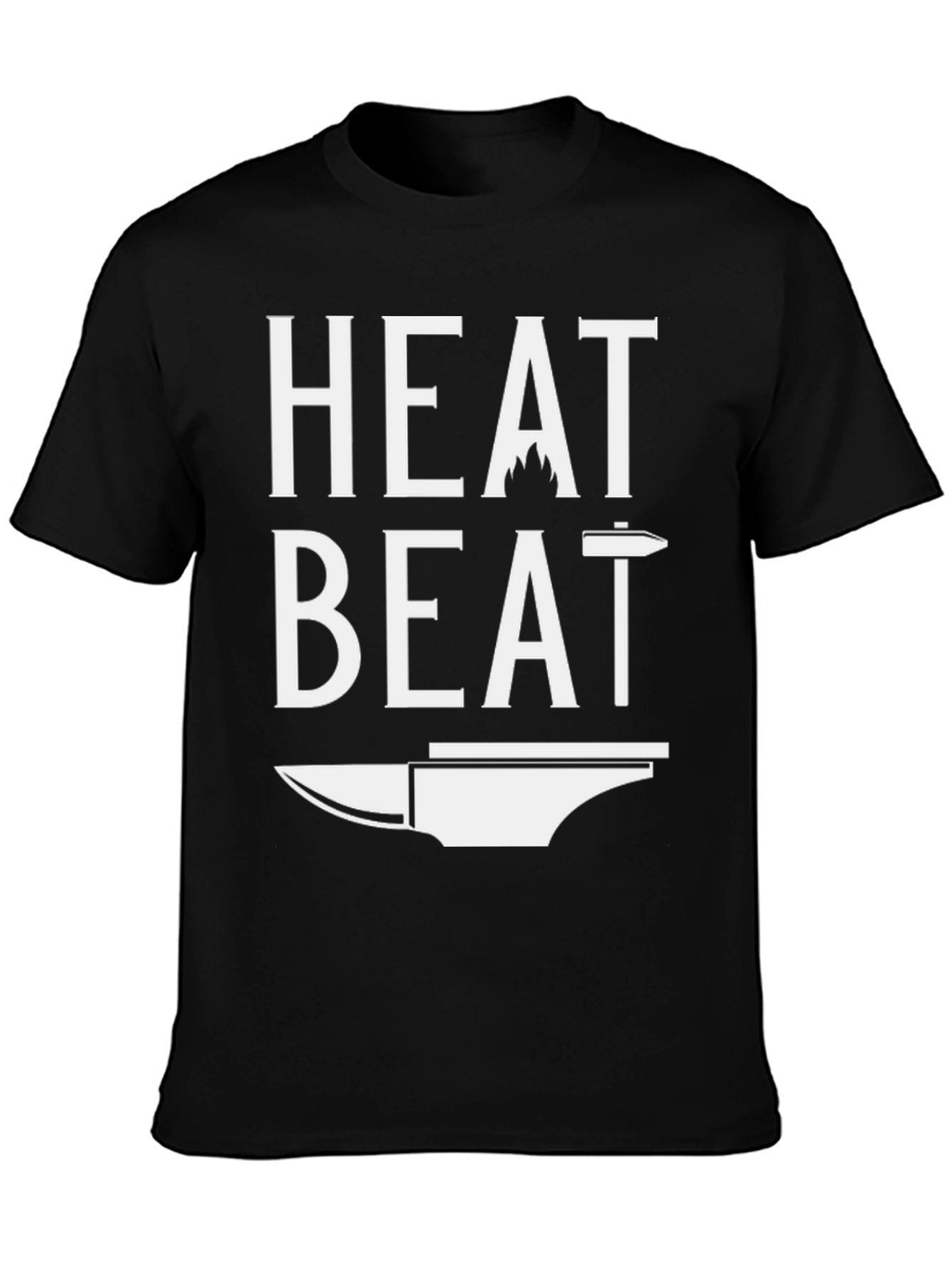Black Heat Beat Blacksmith T-Shirt - Gift for Metal Workers view 3