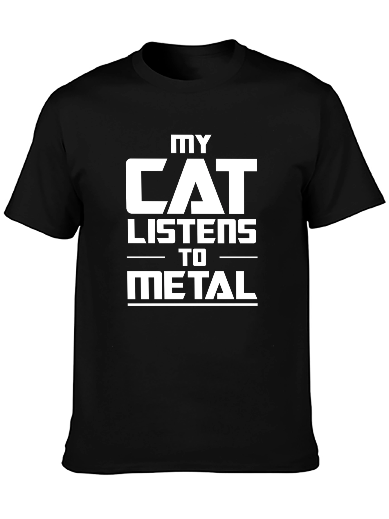 Black My Cat Listens to Metal T-Shirt view 3