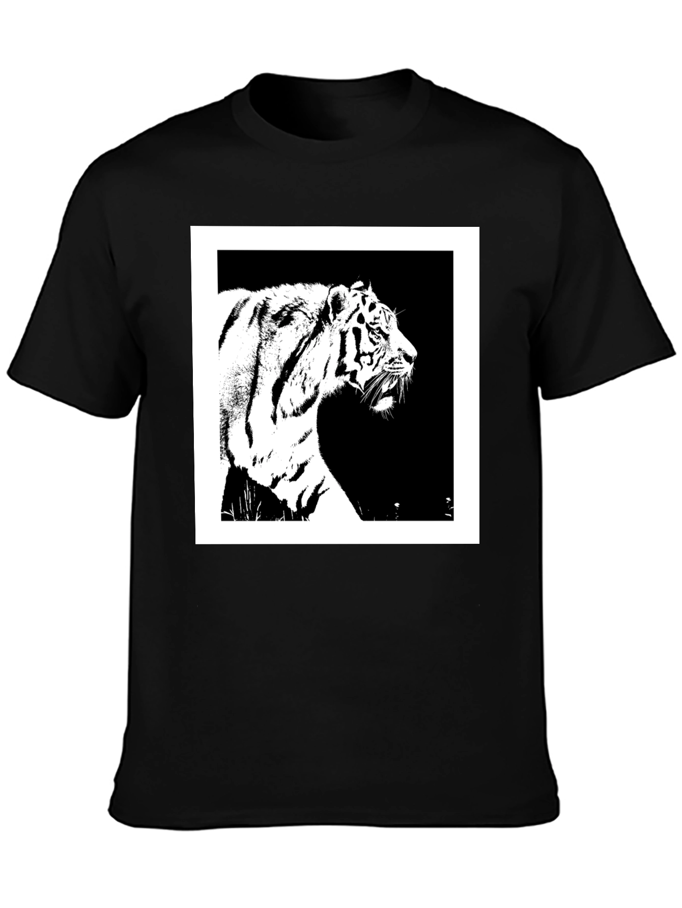Black Tiger Graphic Tee - Black Cotton Shirt view 3