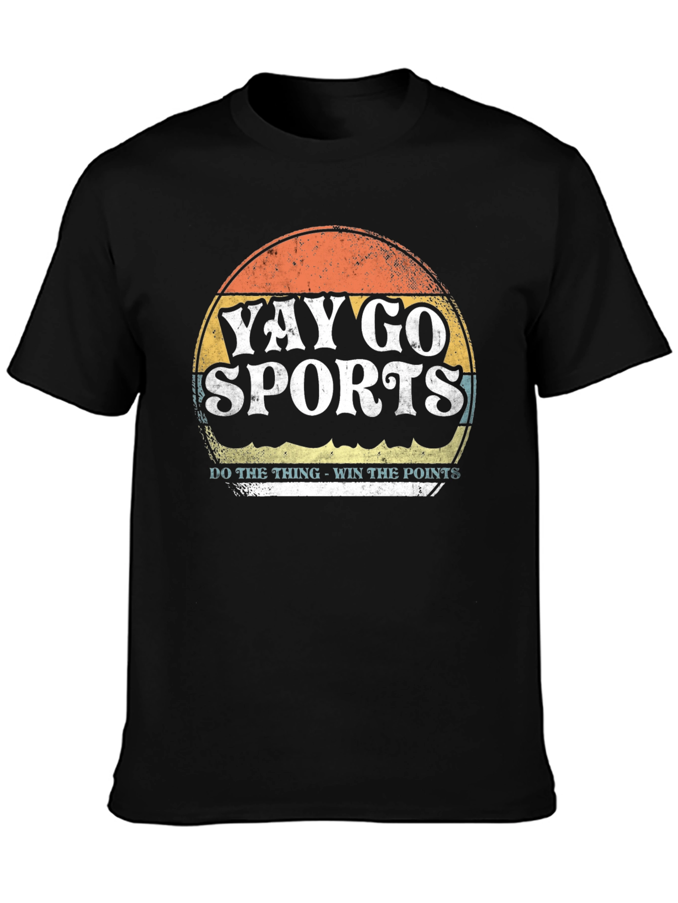 Black Yay Go Sports Tee - Retro Style Graphic T-Shirt view 3