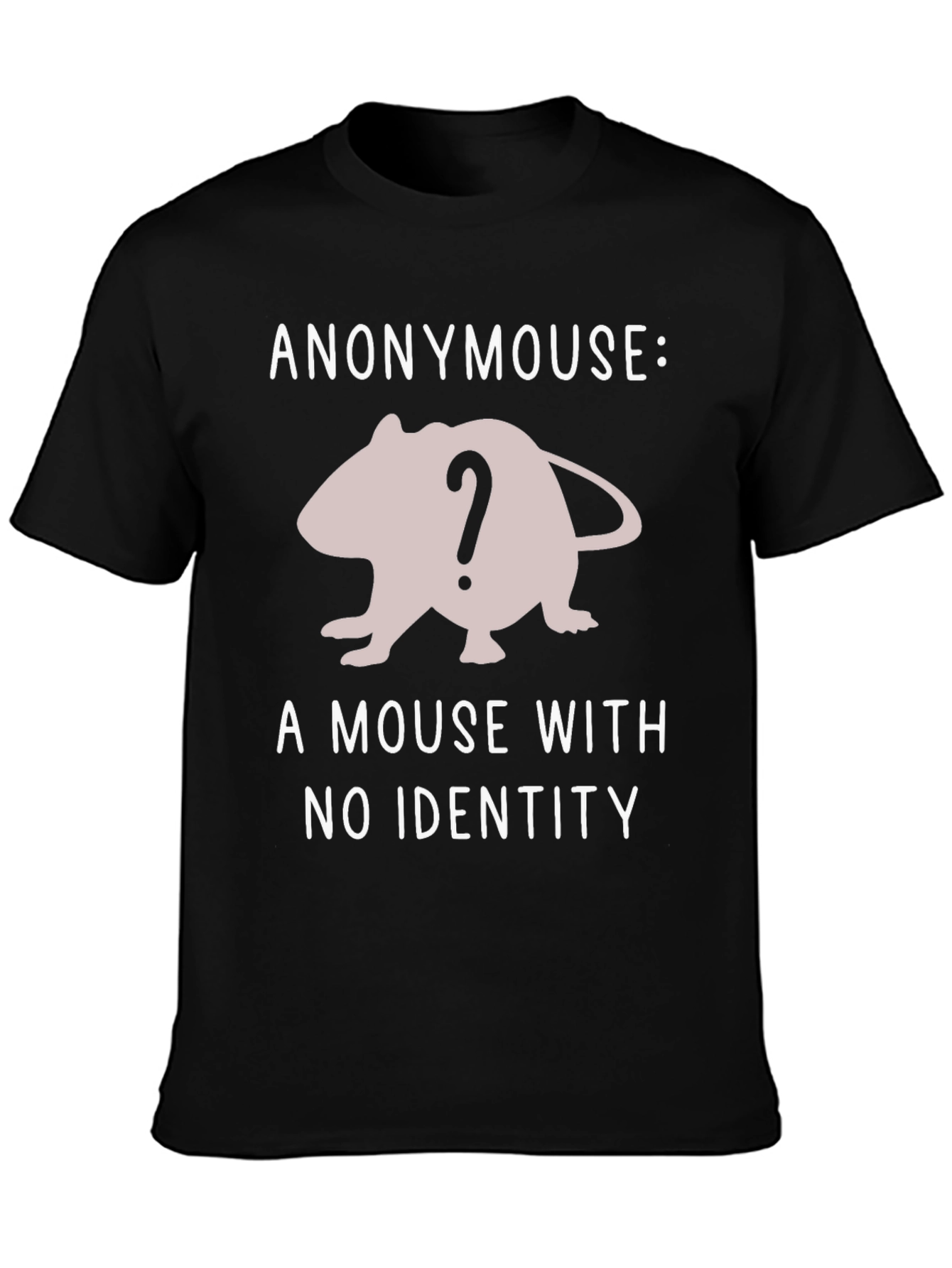 Black Anonymouse T-Shirt - A Mouse With No Identity view 3