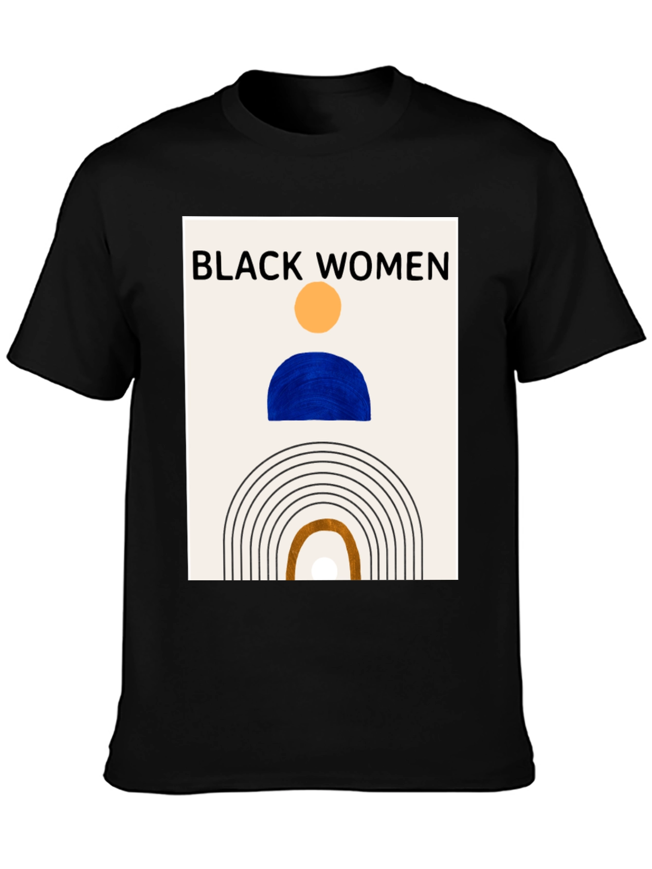 Black Black Women Graphic Tee - Modern Art T-Shirt view 3