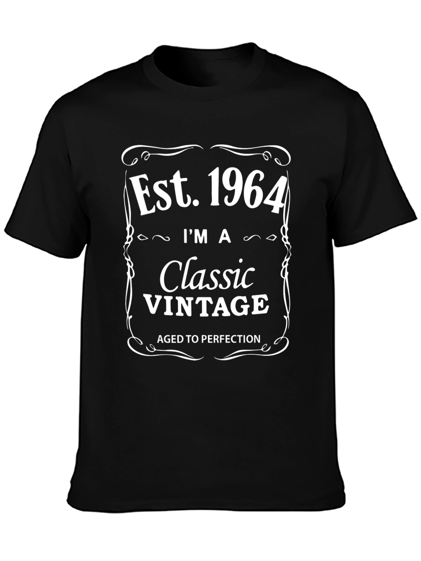 Black Est. 1964 Classic Vintage T-Shirt view 3