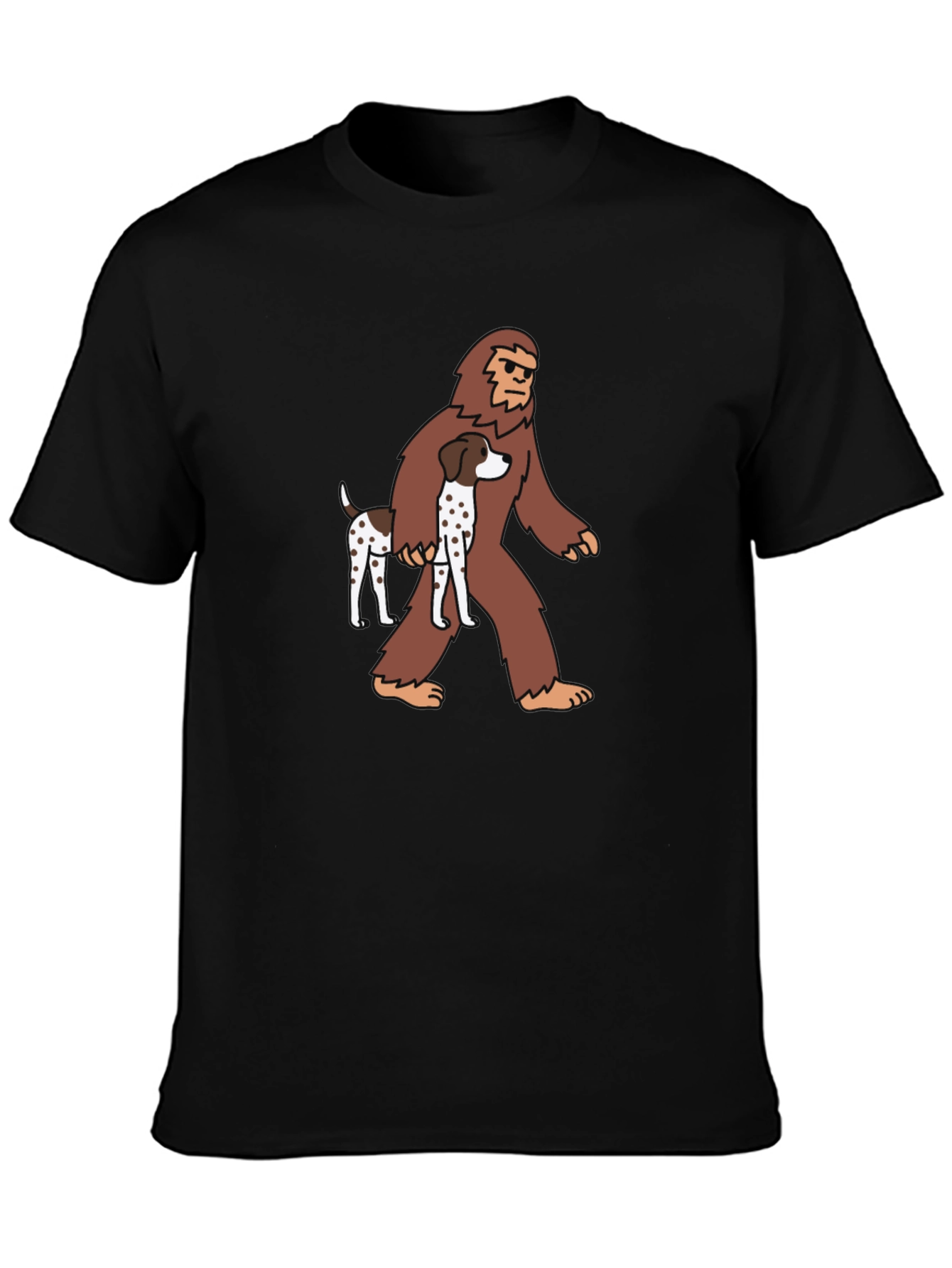 Black Bigfoot Dog T-Shirt Black Novelty Tee view 3
