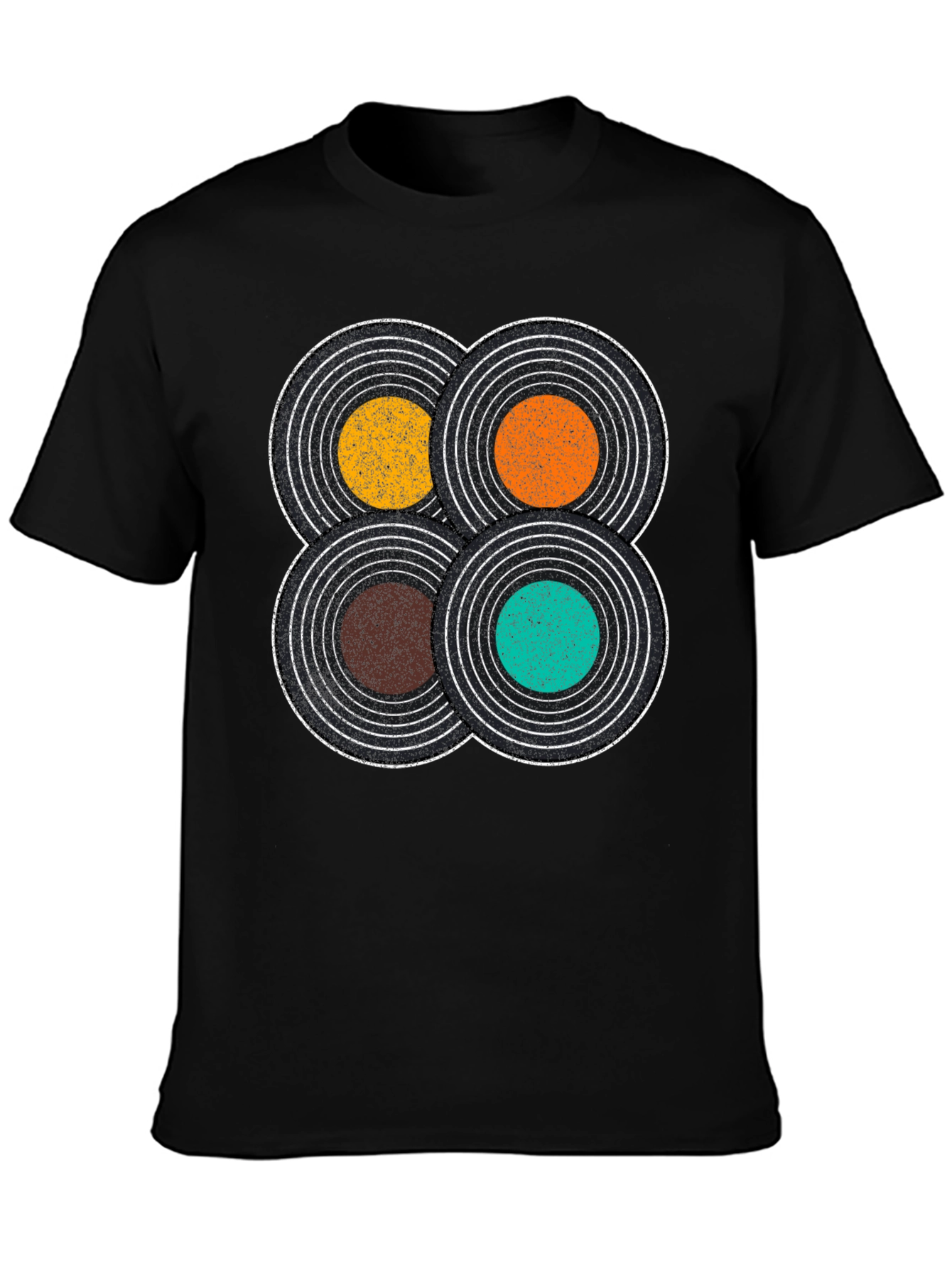 Black Retro Record T-Shirt: Vintage Vinyl Design Tee view 3