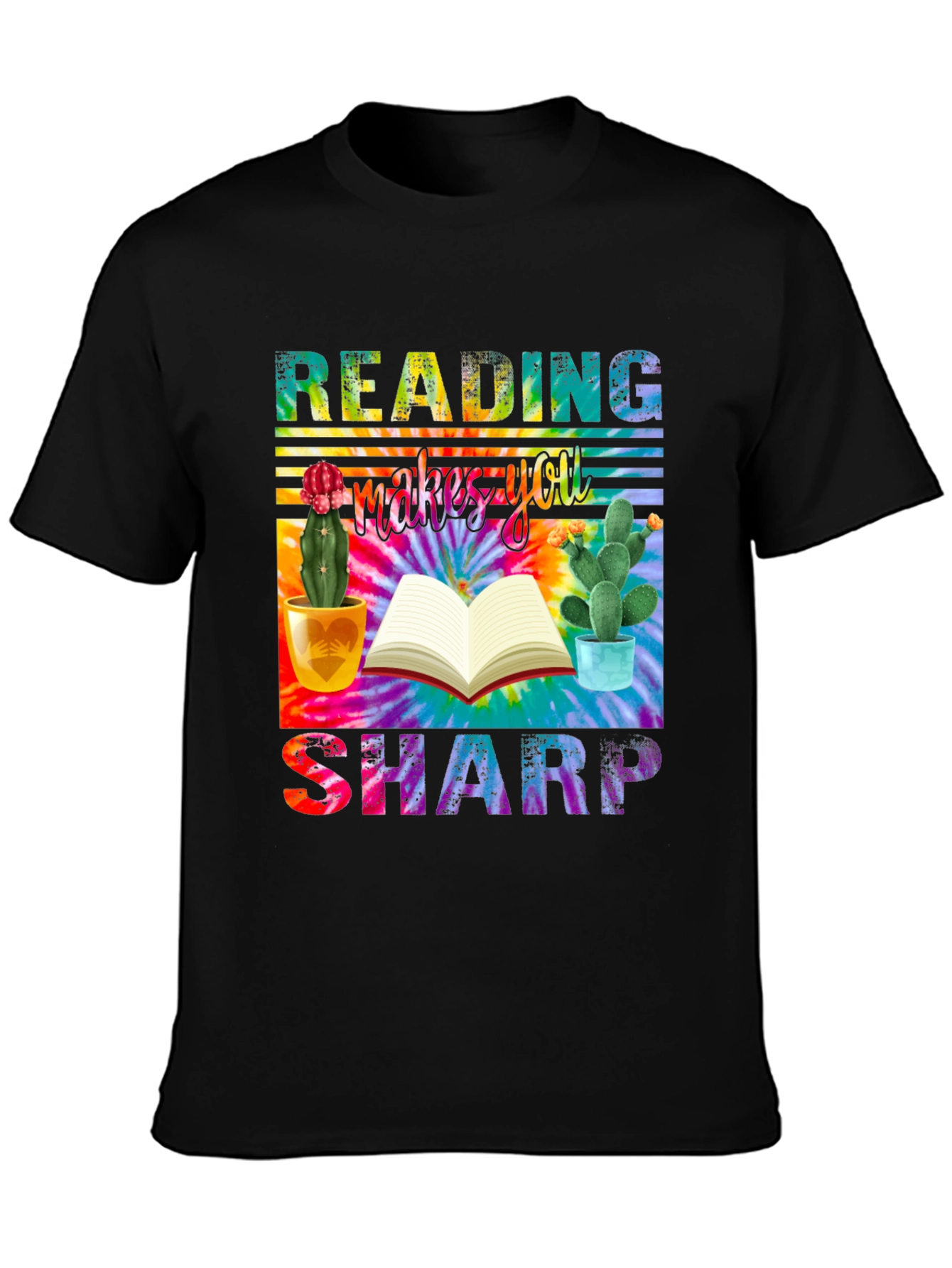 Black Reading Makes You Sharp T-Shirt view 3