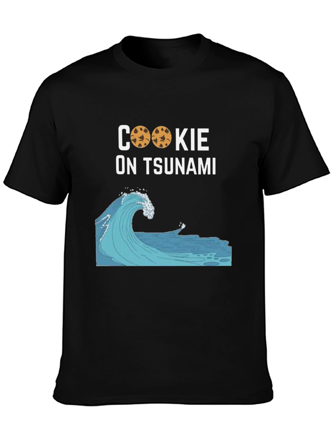 Black Cookie On Tsunami Graphic T-Shirt view 3