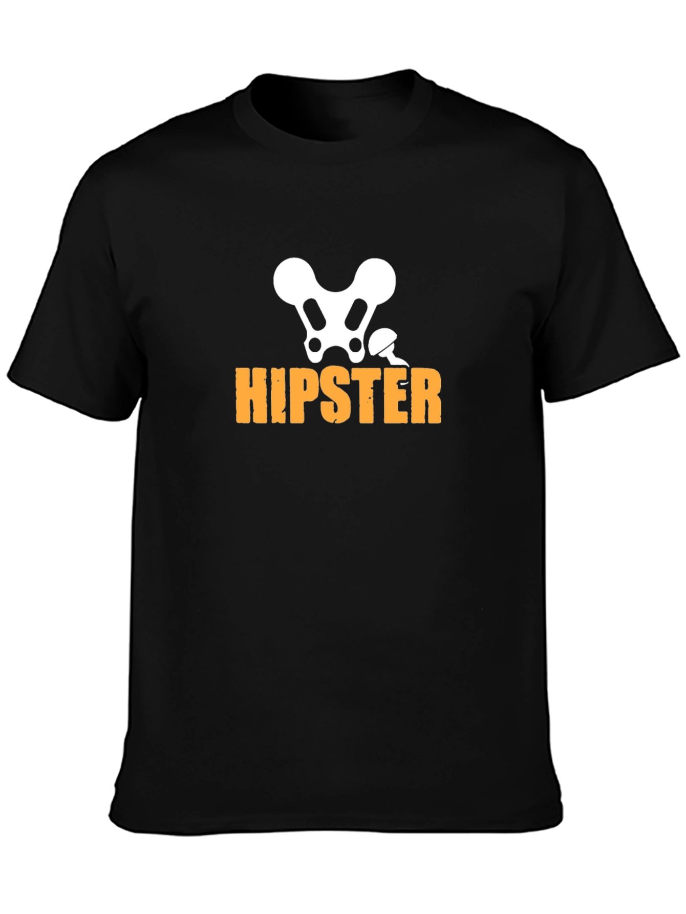 Black Hipster Skeleton Graphic T-Shirt - Funny & Stylish view 3