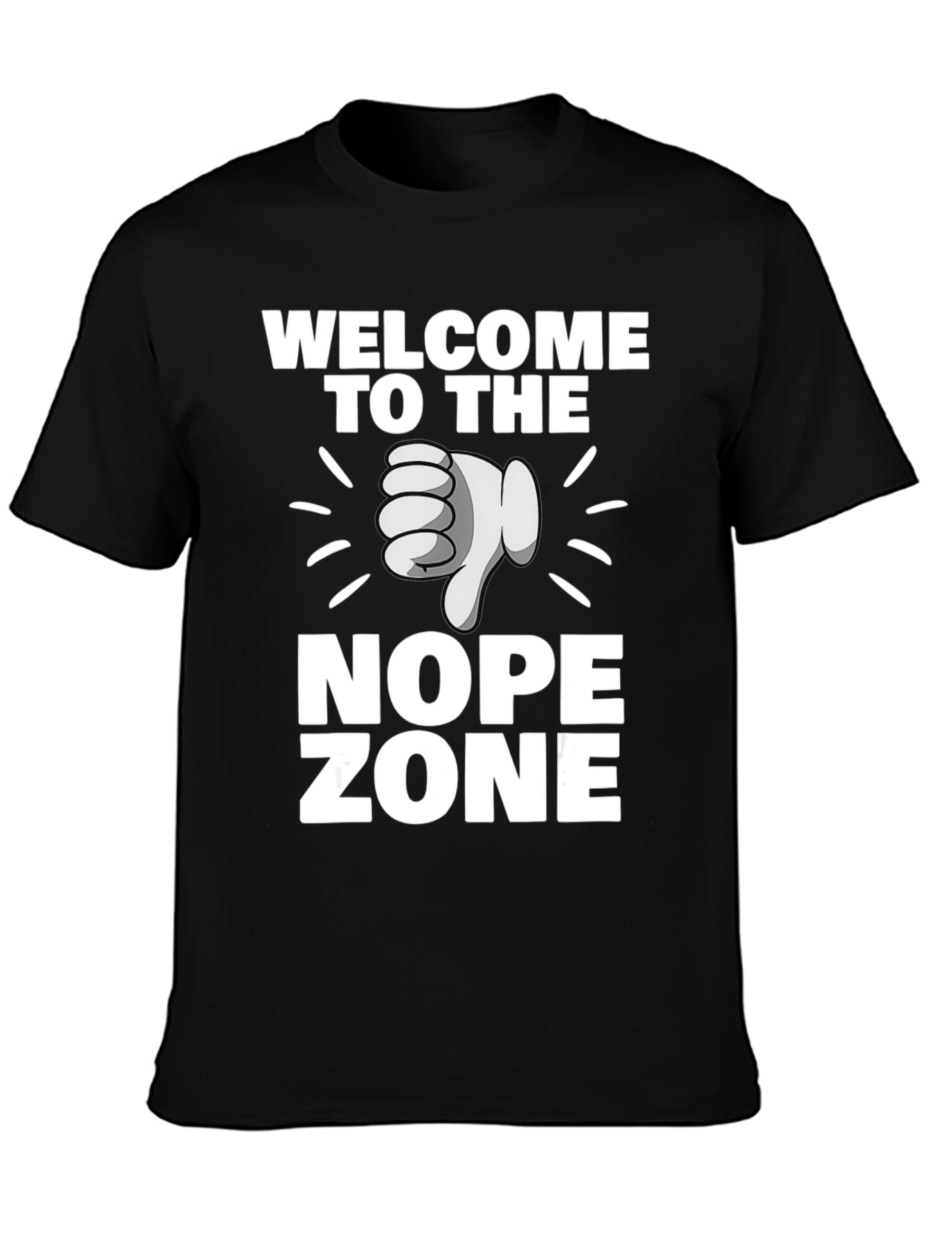 Black Welcome to the Nope Zone Black T-Shirt view 3