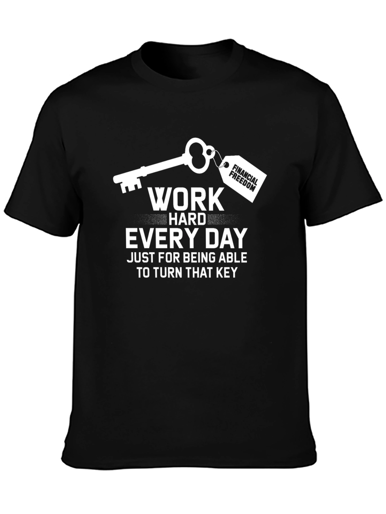Black Work Hard for Financial Freedom T-Shirt view 3