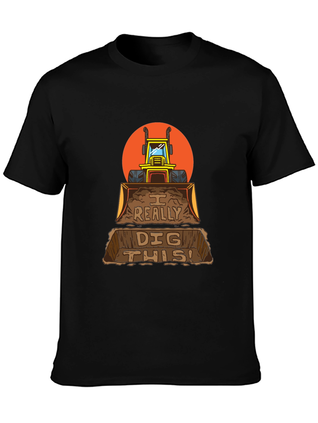 Black I Really Dig This Backhoe Loader Graphic T-Shirt view 3