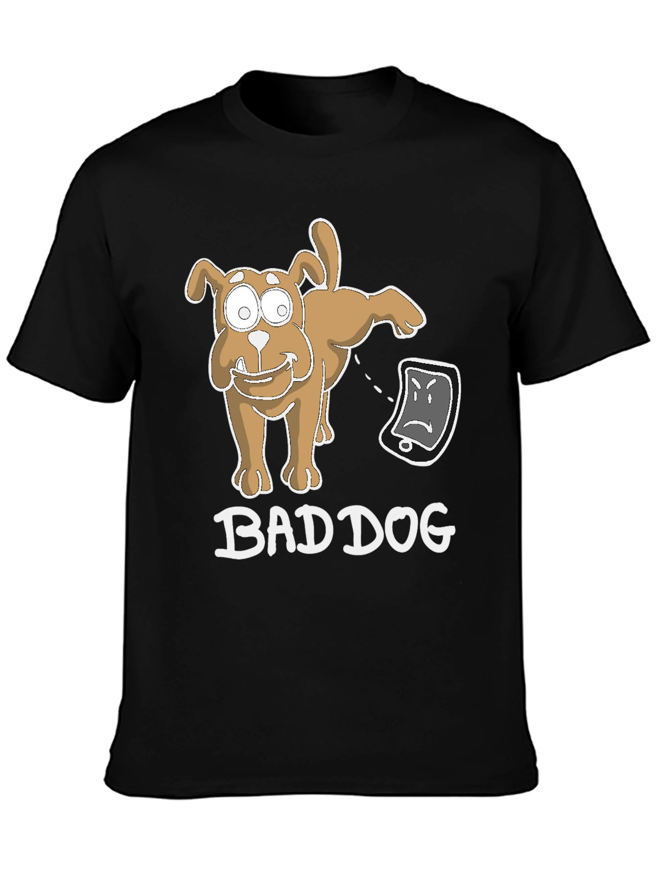 Black Bad Dog Funny T-Shirt view 3