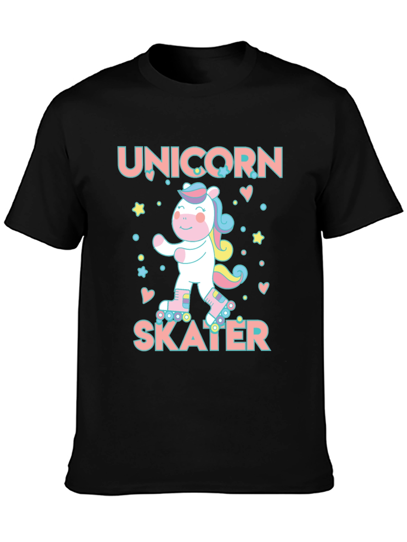 Black Unicorn Skater Graphic Tee - Black T-Shirt view 3