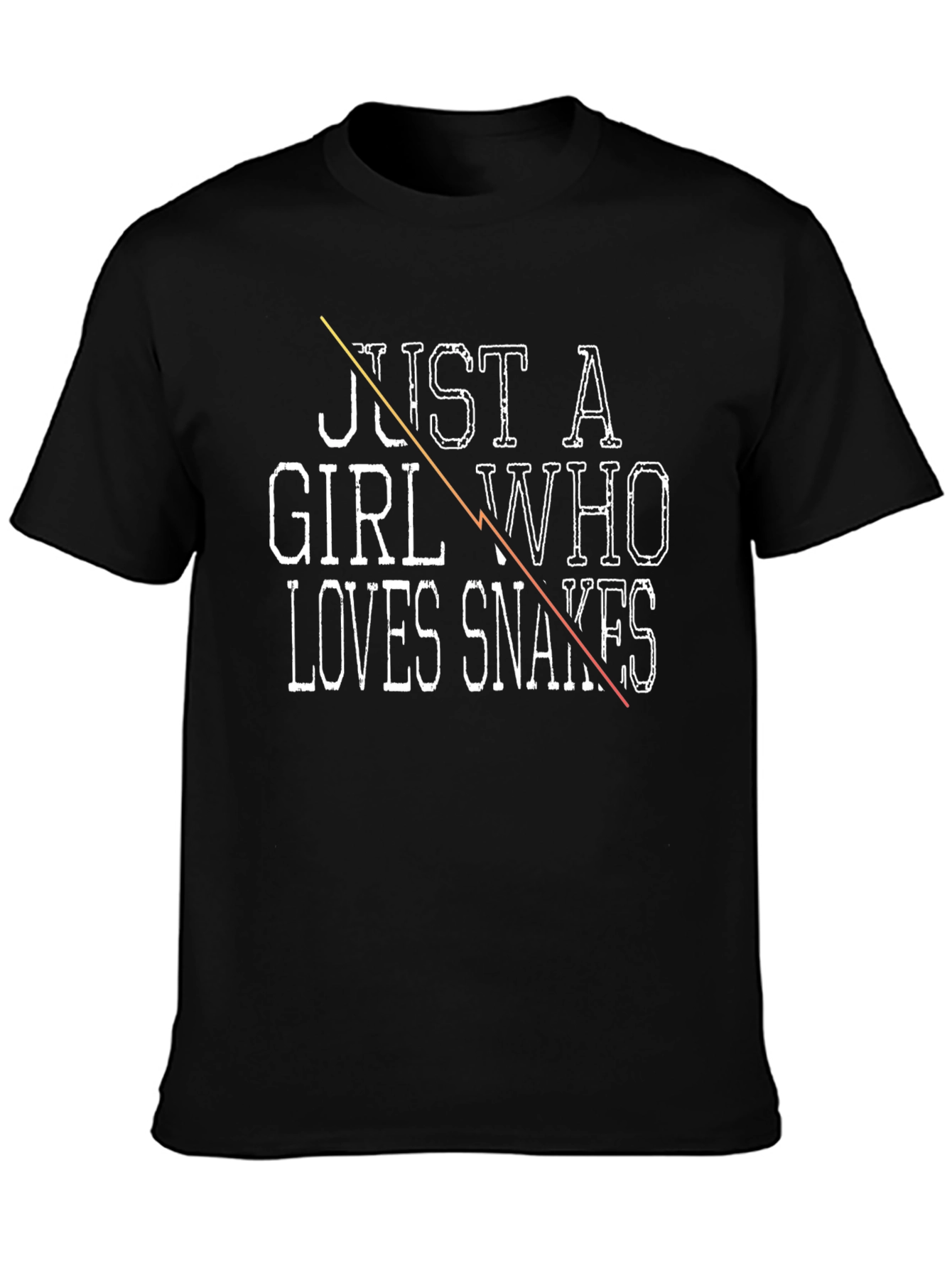 Black Just a Girl Who Loves Snakes T-Shirt view 3