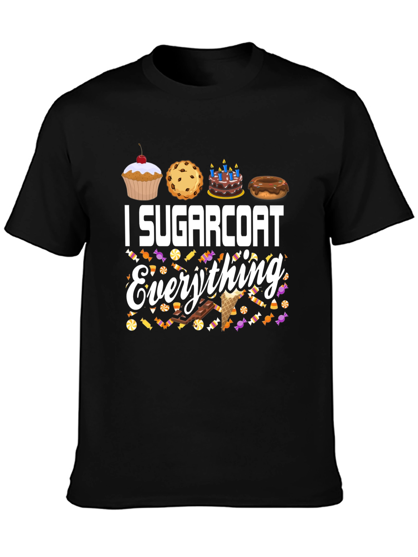 Black I Sugarcoat Everything Graphic T-Shirt view 3