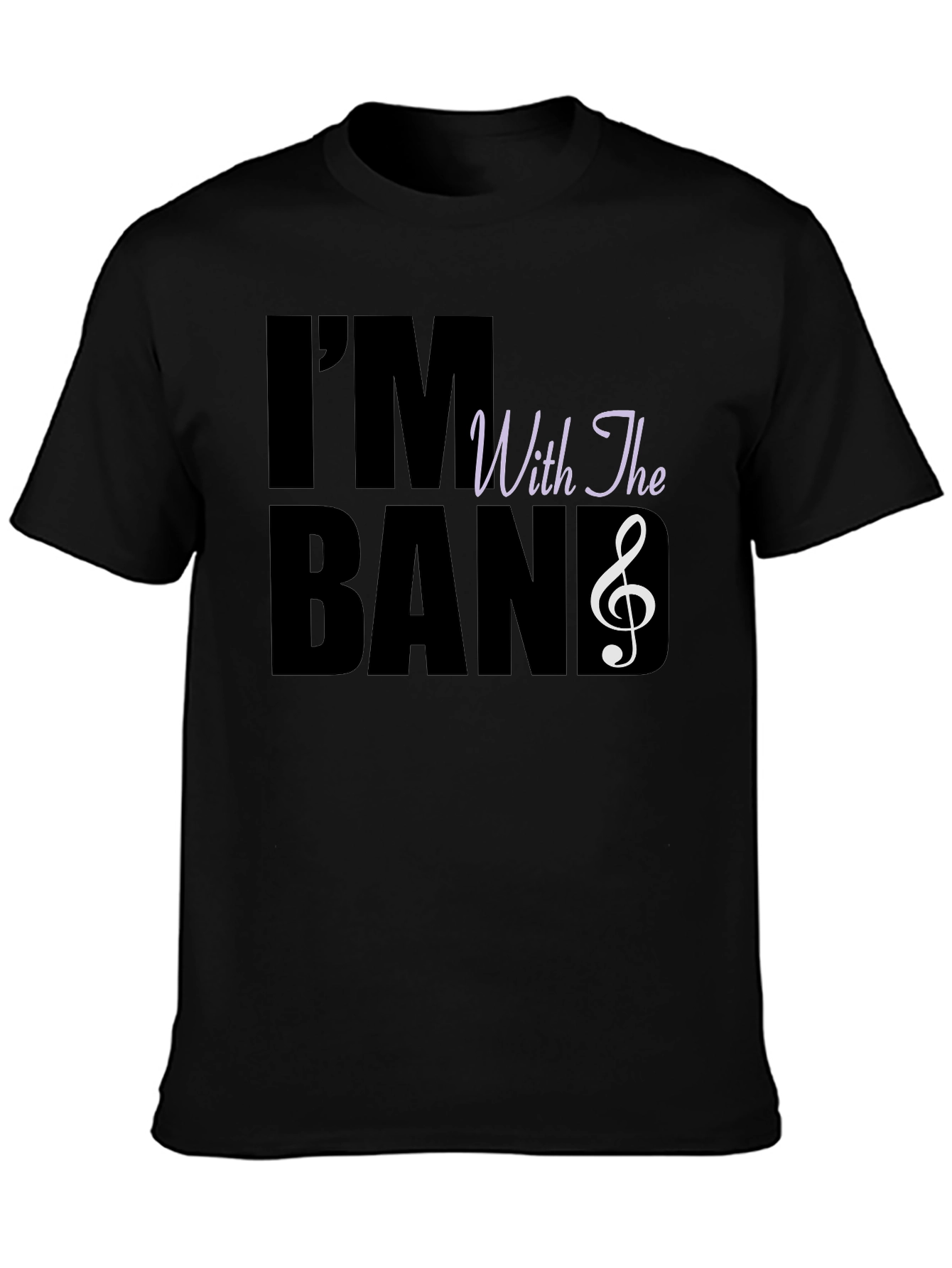 Black I'm With The Band Graphic Tee - Music Lover T-Shirt view 3