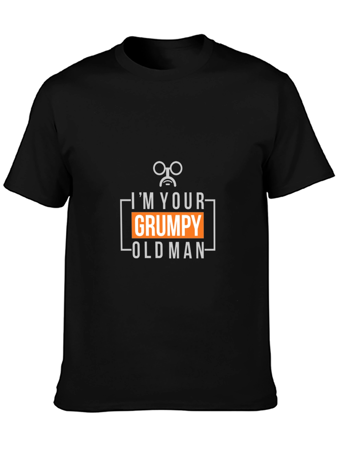 Black Grumpy Old Man Graphic T-Shirt - Black view 3