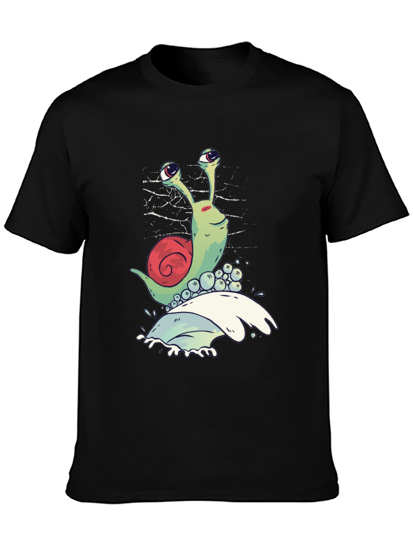 Black Snail Graphic T-Shirt - Black Crew Neck Tee view 3