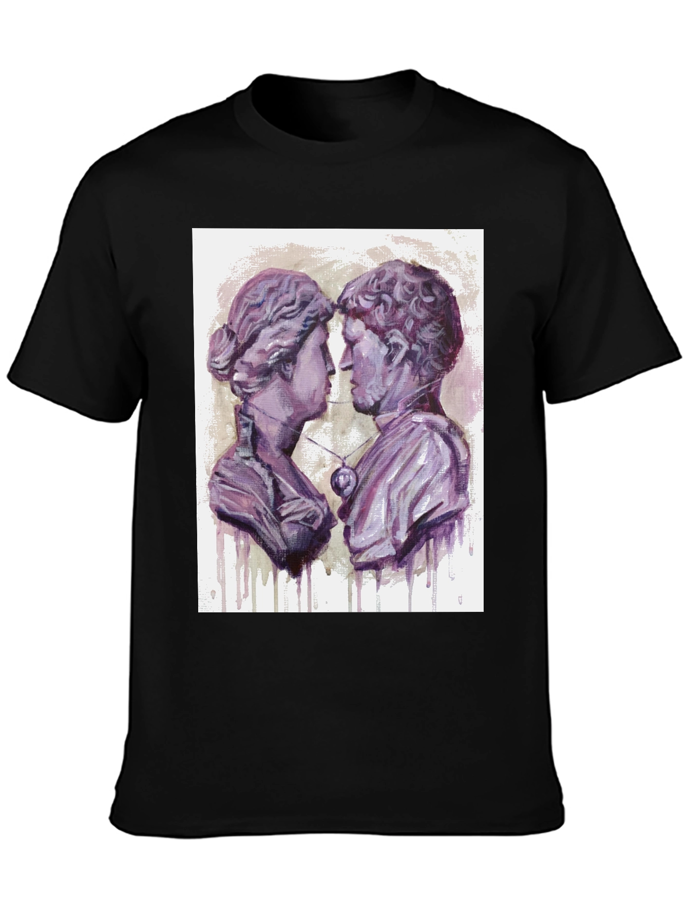 Black Ancient Lovers T-Shirt - Unique Artistic Design view 3
