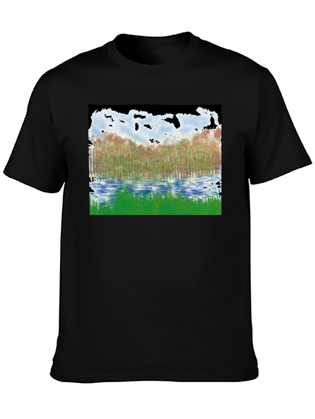 Black Nature Inspired Black T-Shirt view 3