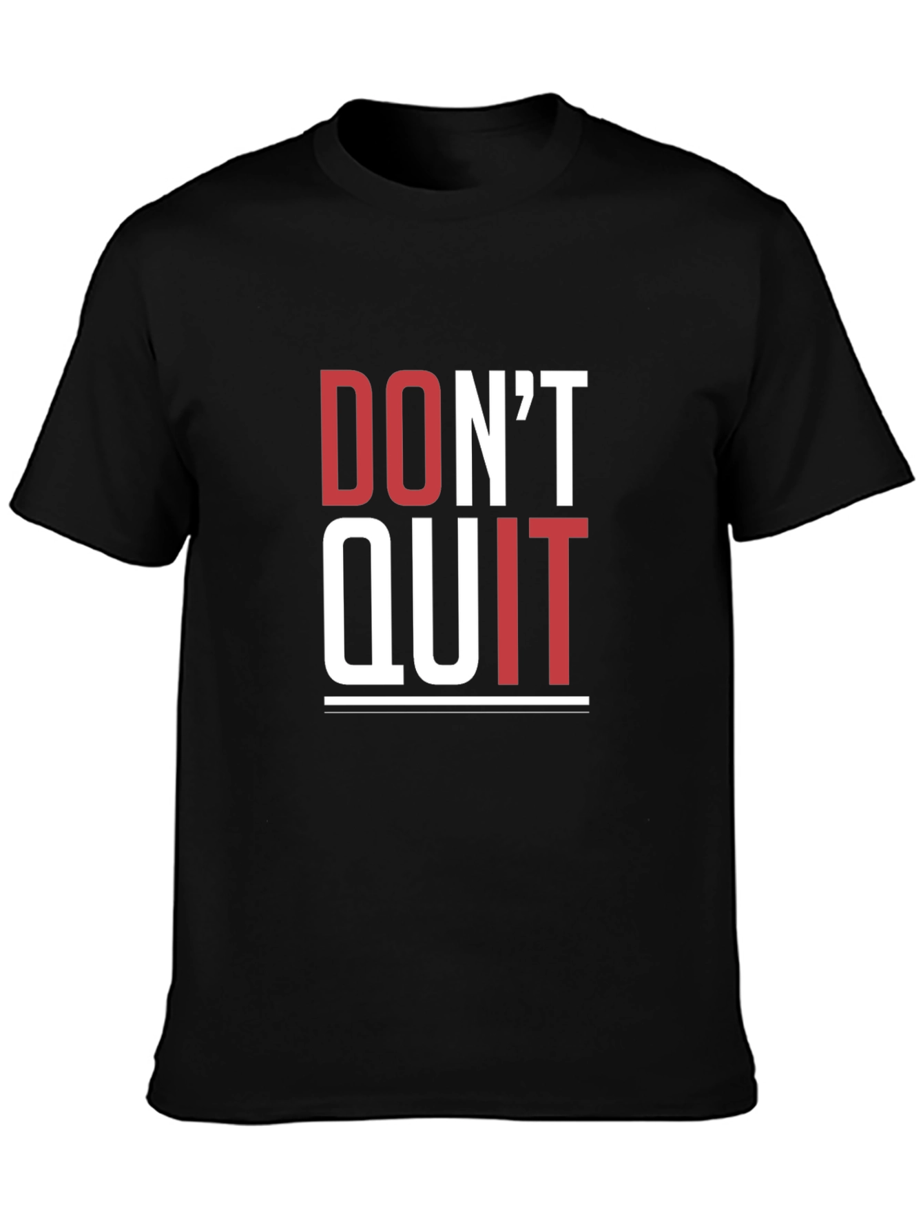 Black Motivational Graphic Tee - Don't Quit T-Shirt view 3