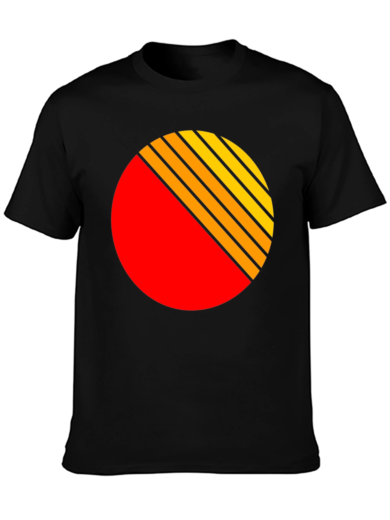 Black Retro Sunset T-Shirt - Vintage Style Graphic Tee view 3