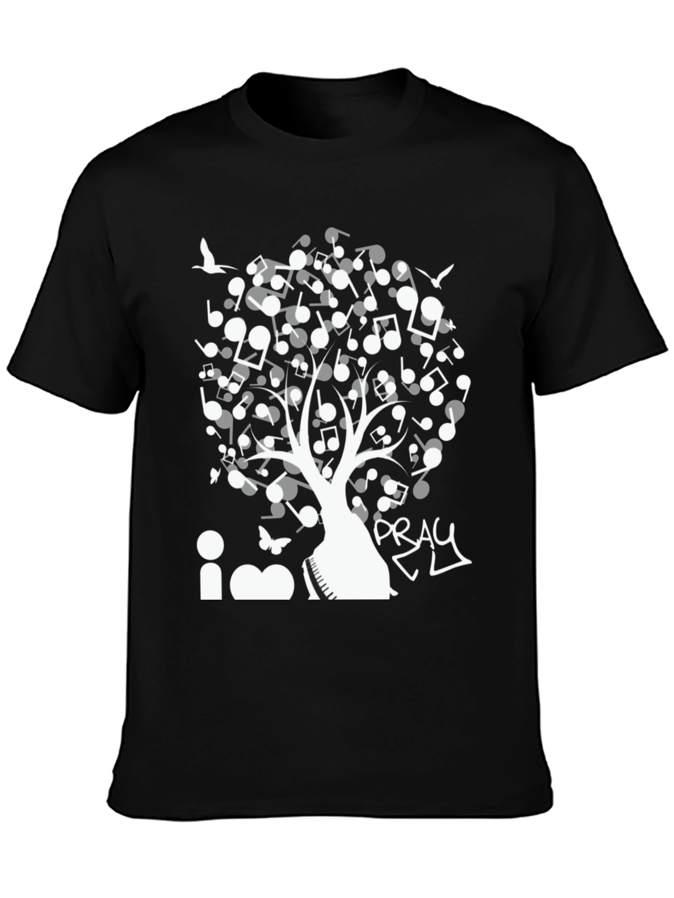 Black Music Tree Graphic Tee view 3