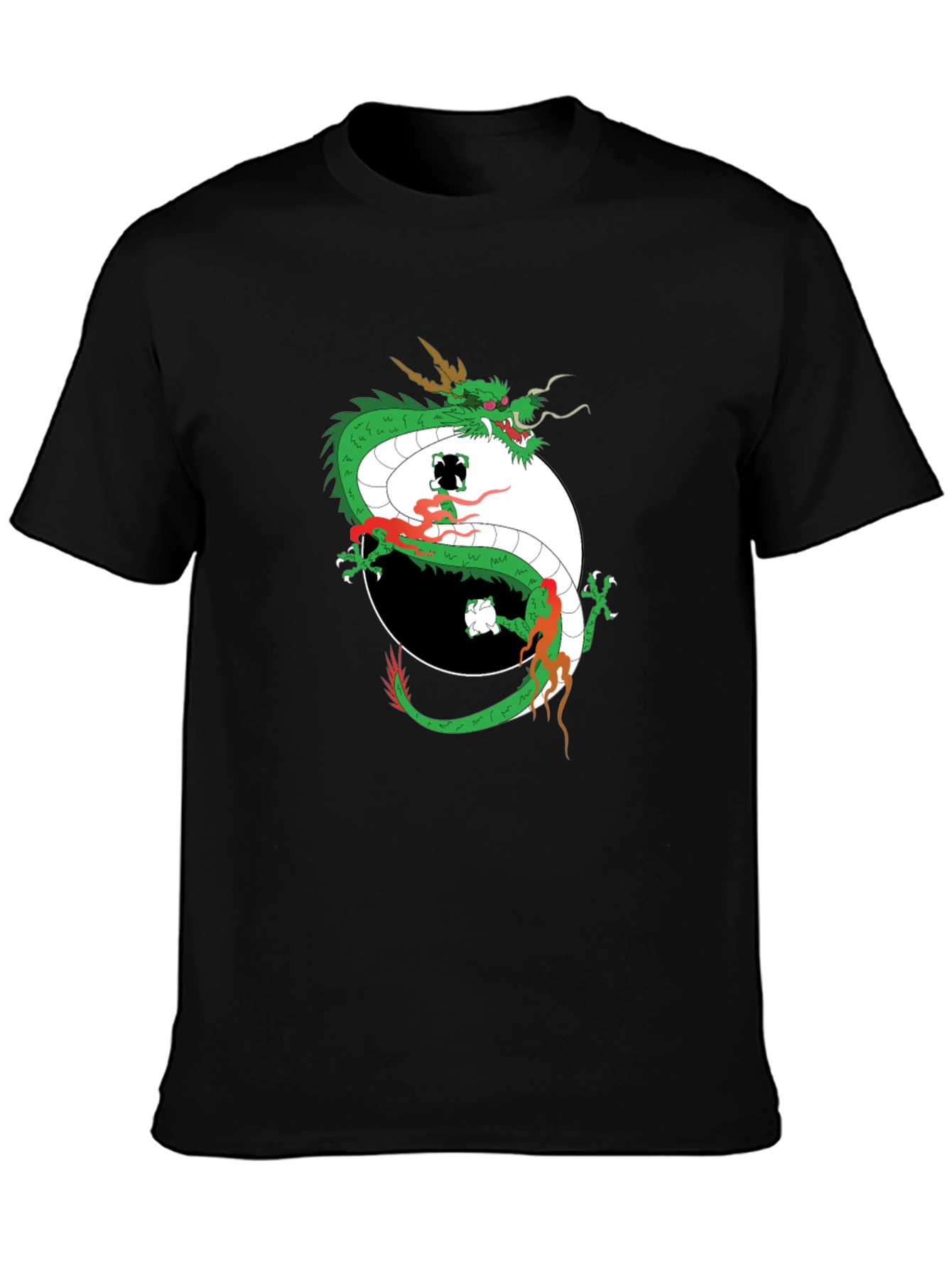 Black Dragon Yin Yang Graphic Tee view 3