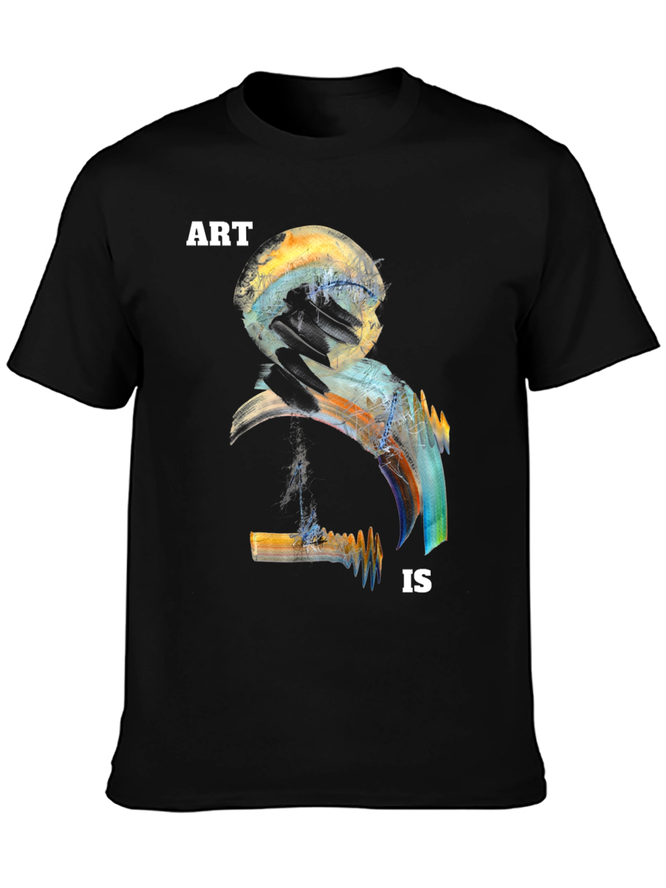 Black Abstract 'Art Is' Graphic T-Shirt view 3