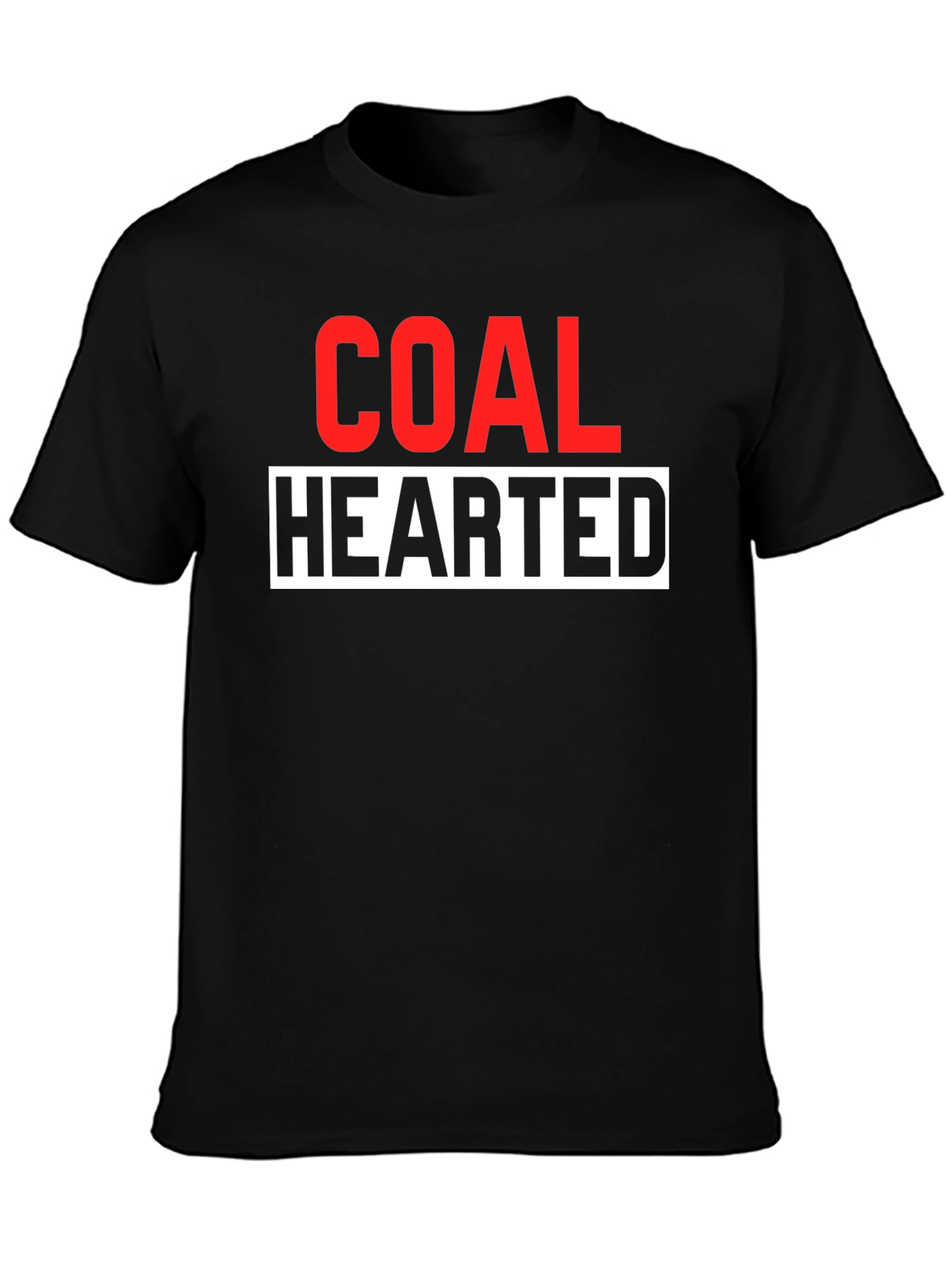 Black Coal Hearted Graphic Tee - Bold Statement T-Shirt view 3