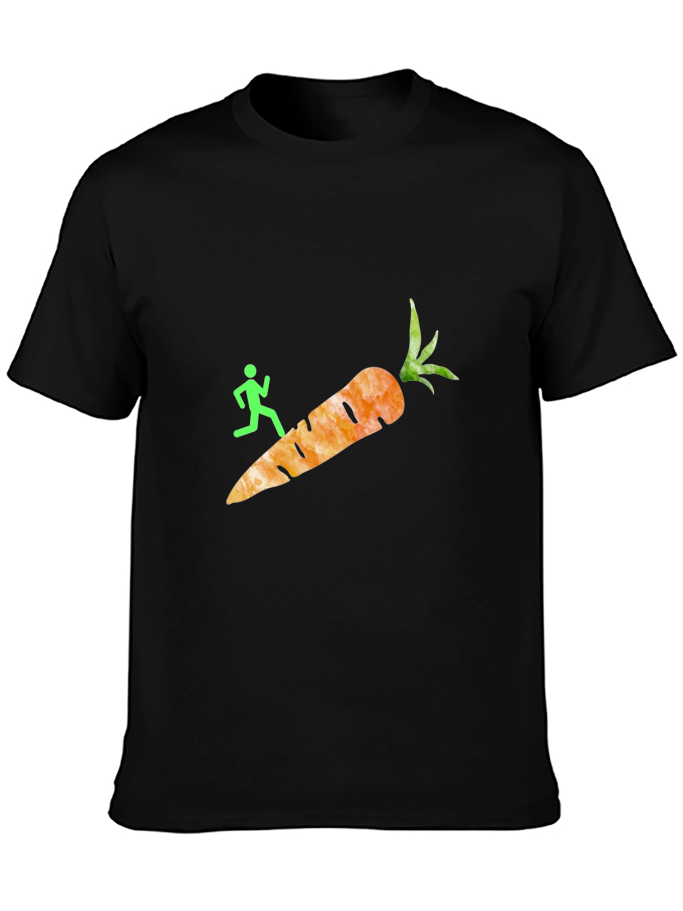 Black Running Carrot T-Shirt - Funny Graphic Tee view 3