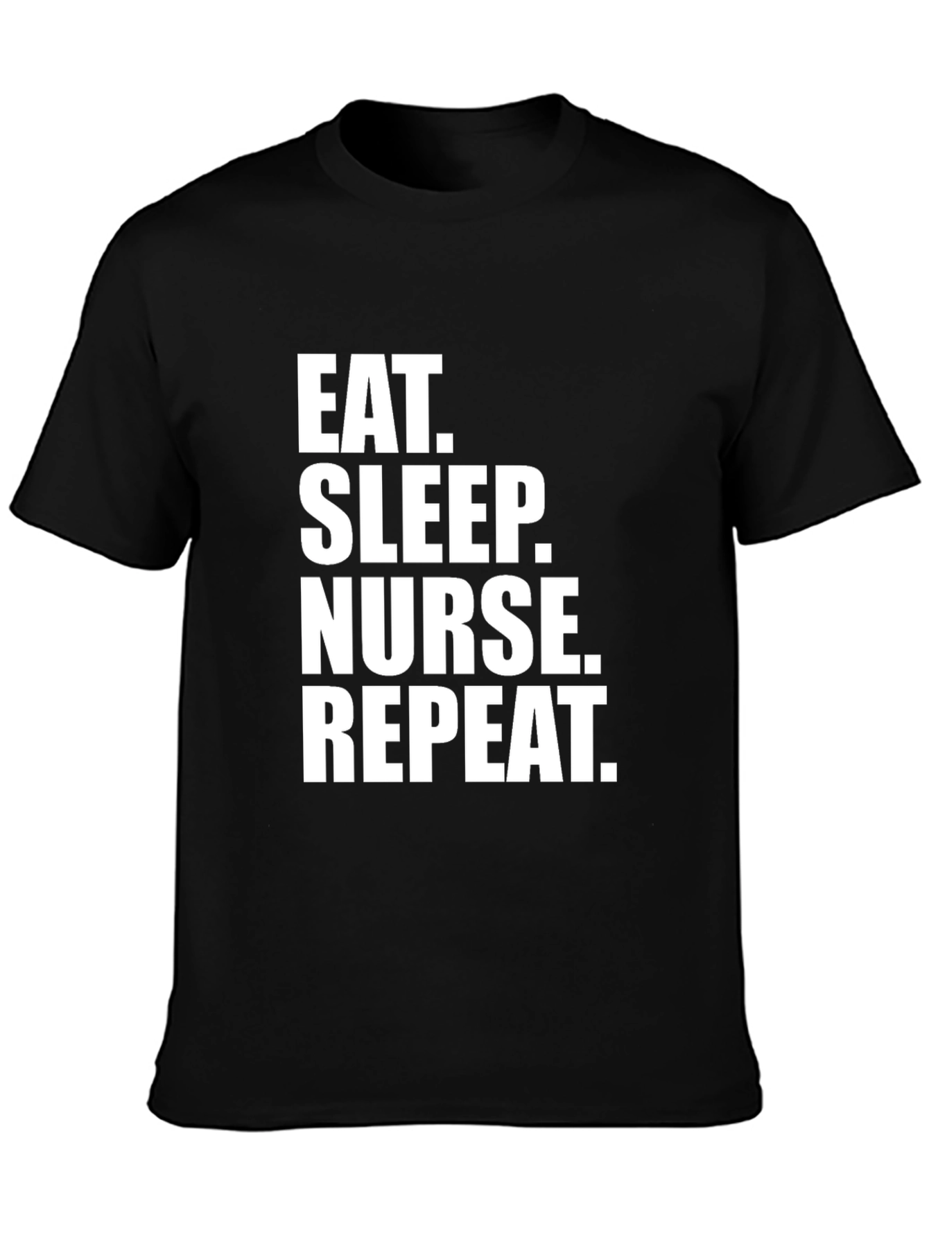Black Eat Sleep Nurse Repeat Black T-Shirt view 3