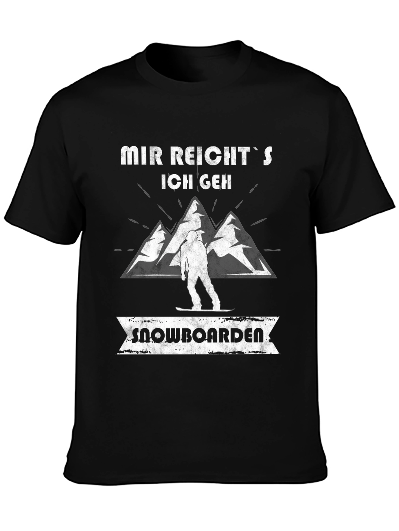 Black Mir Reicht's Snowboard T-Shirt view 3