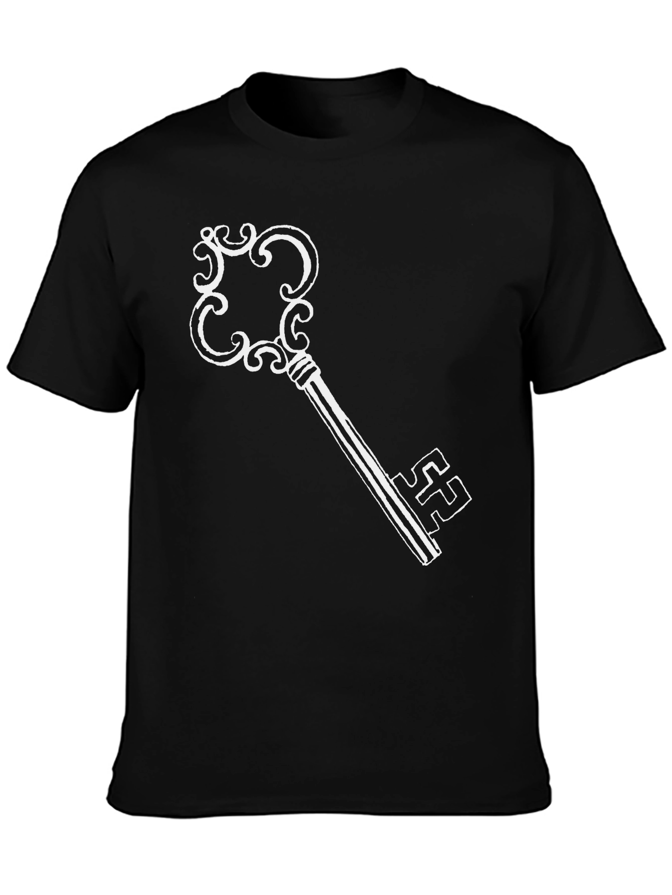 Black Vintage Key Graphic Black T-Shirt view 3