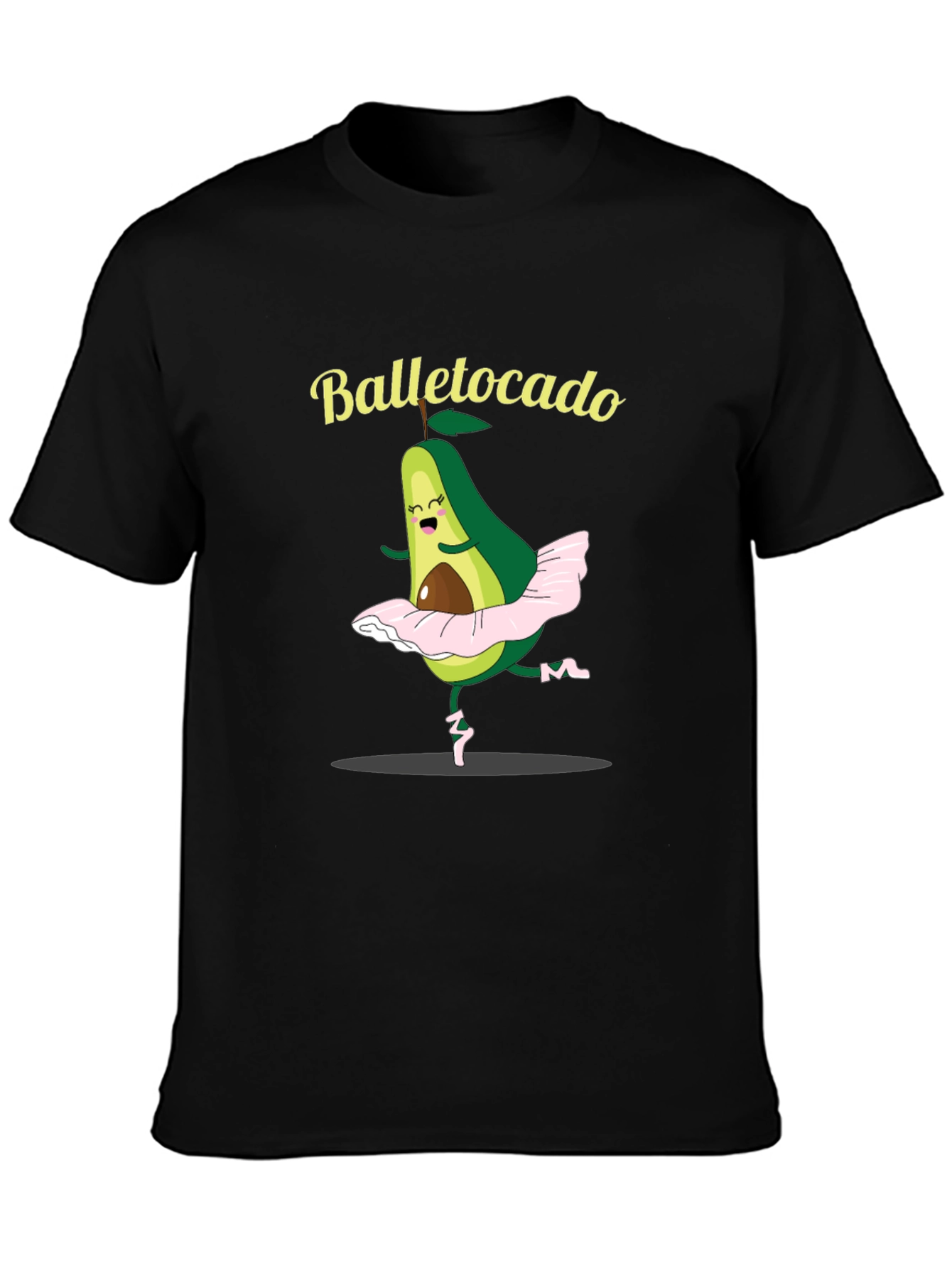Black Balletocado T-Shirt - Avocado Ballet Pun view 3