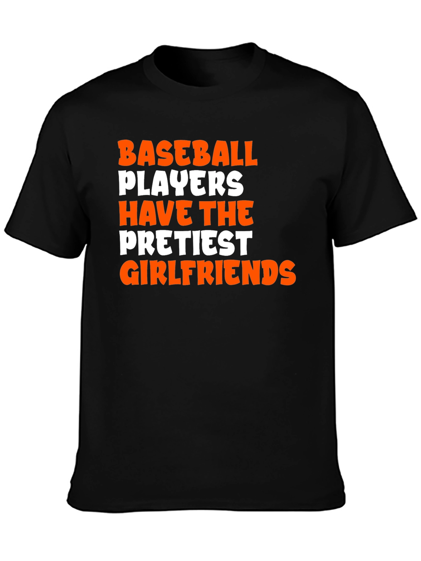 Black Baseball Player Prettiest Girlfriend Graphic T-Shirt view 3