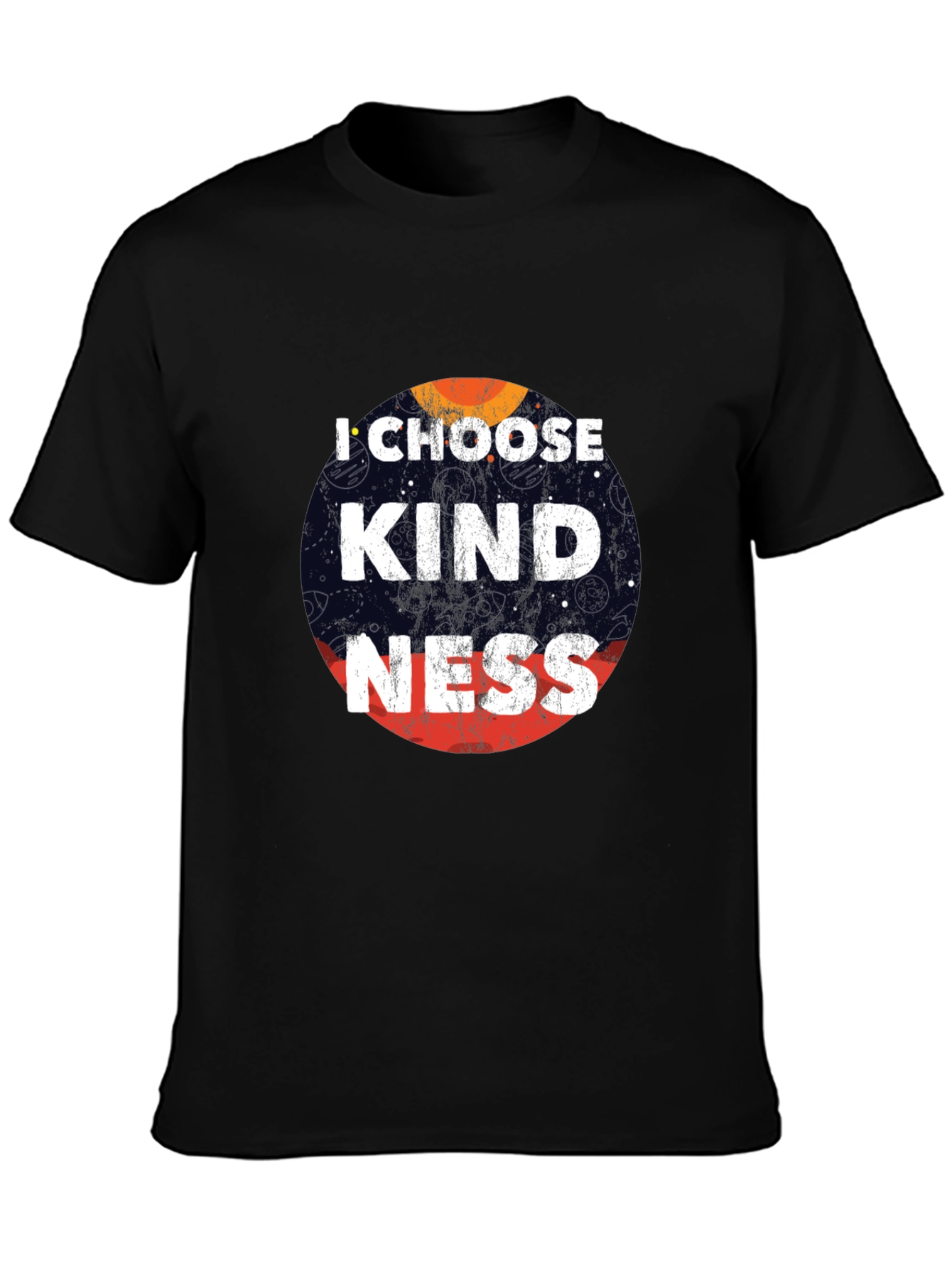 Black I Choose Kindness Graphic Tee - Black Cotton Casual T-Shirt view 3