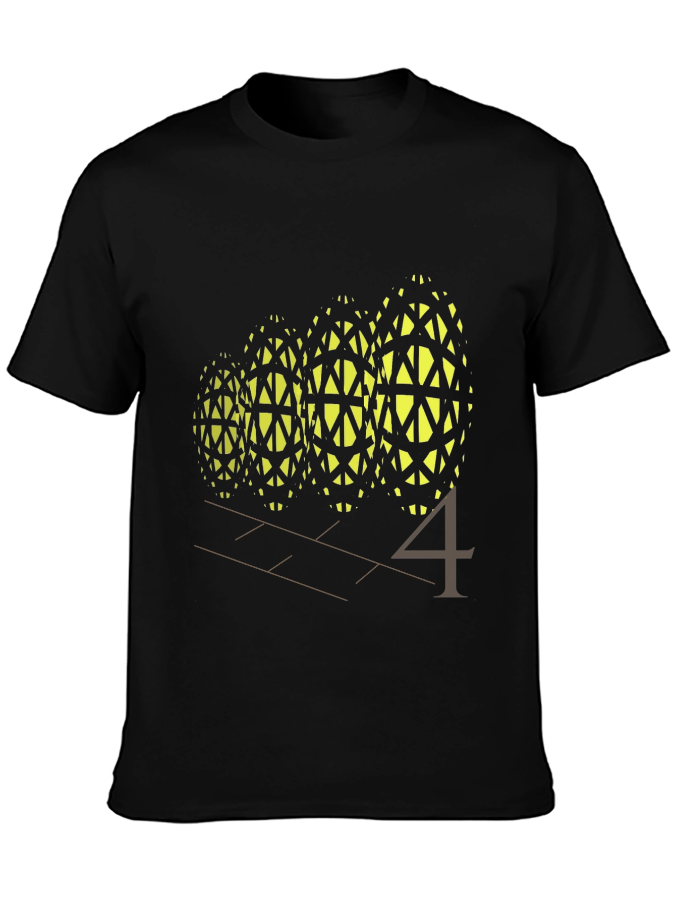 Black Abstract Geometric Pattern Tee view 3