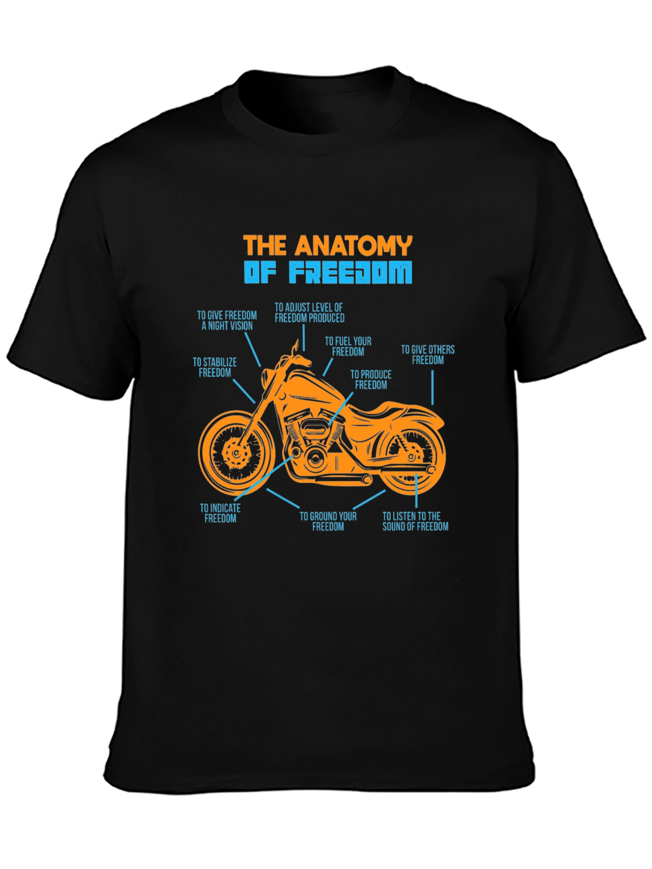 Black Anatomy of Freedom Graphic T-Shirt view 3