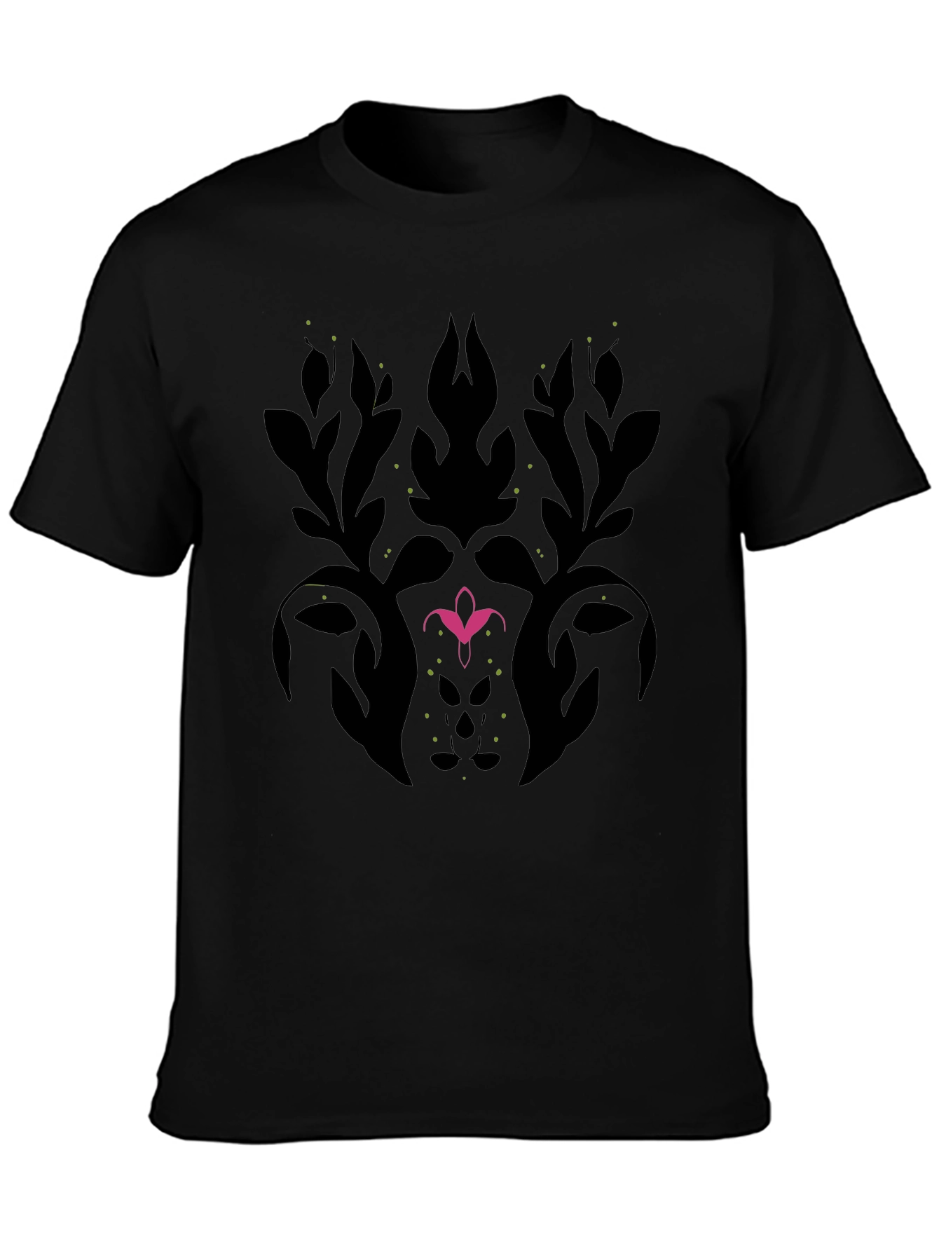Black Floral Damask Graphic Tee - Stylish & Unique view 3