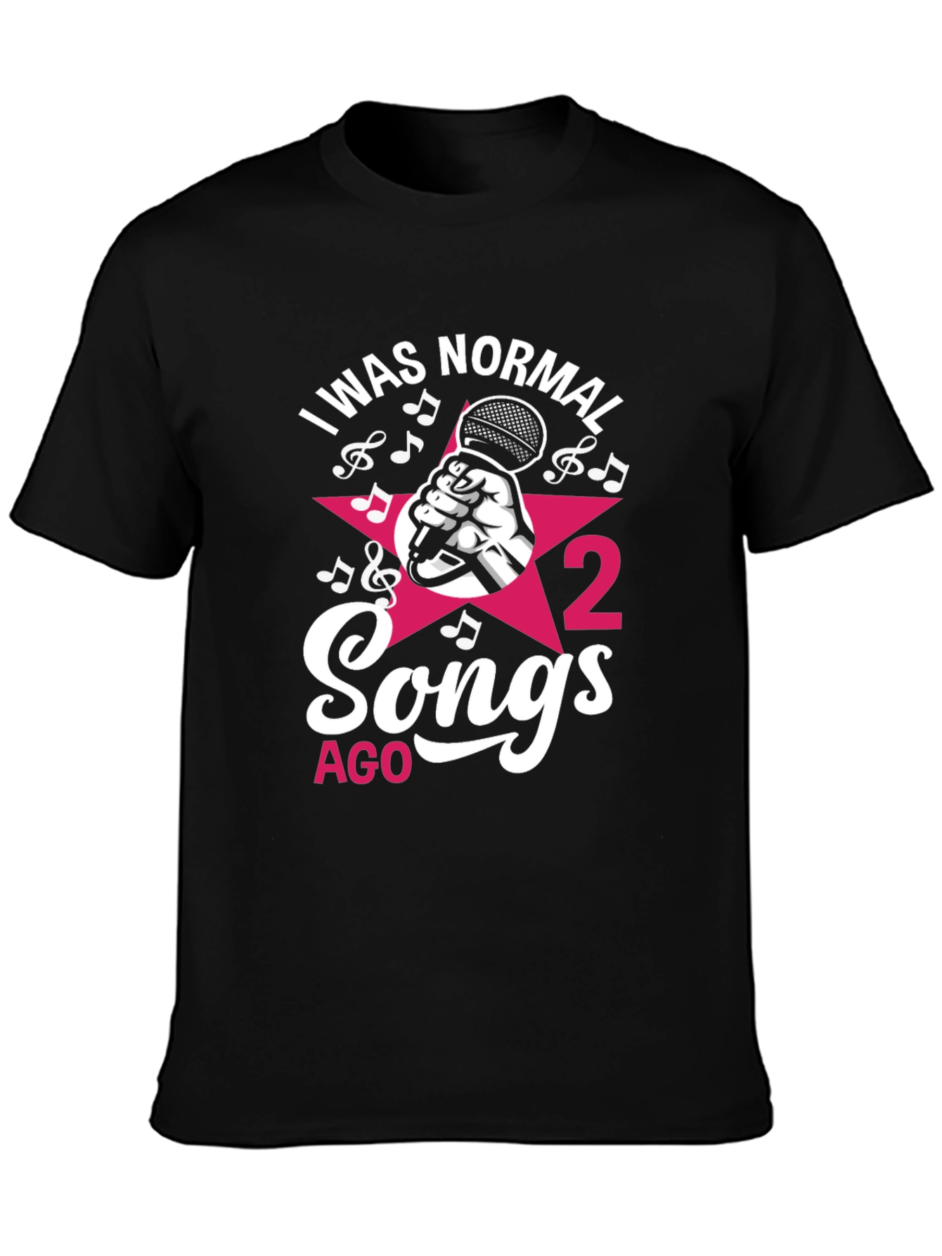 Black I Was Normal 2 Songs Ago Black Graphic Tee view 3