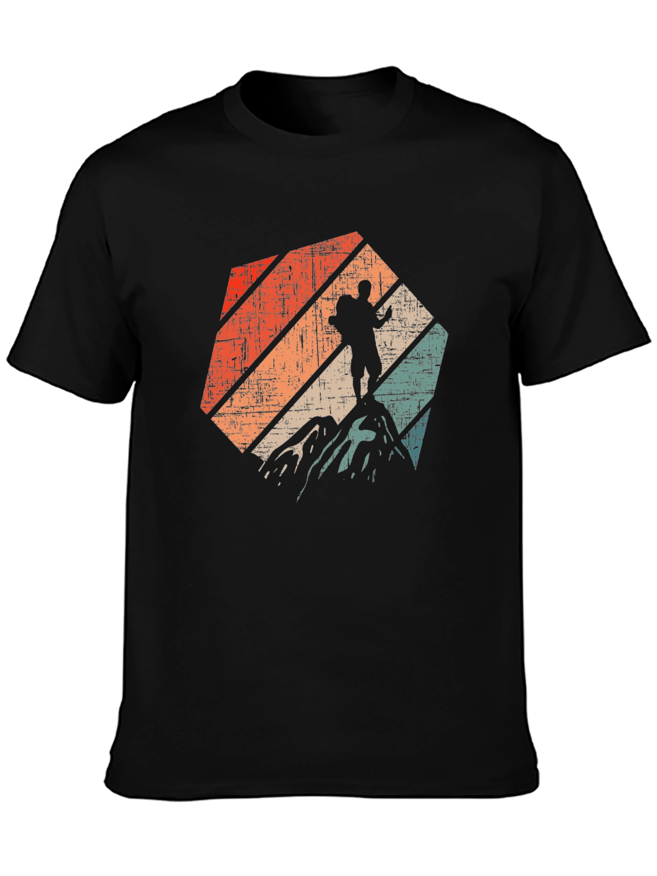 Black Vintage Hiker T-Shirt - Mountain Adventure Tee view 3