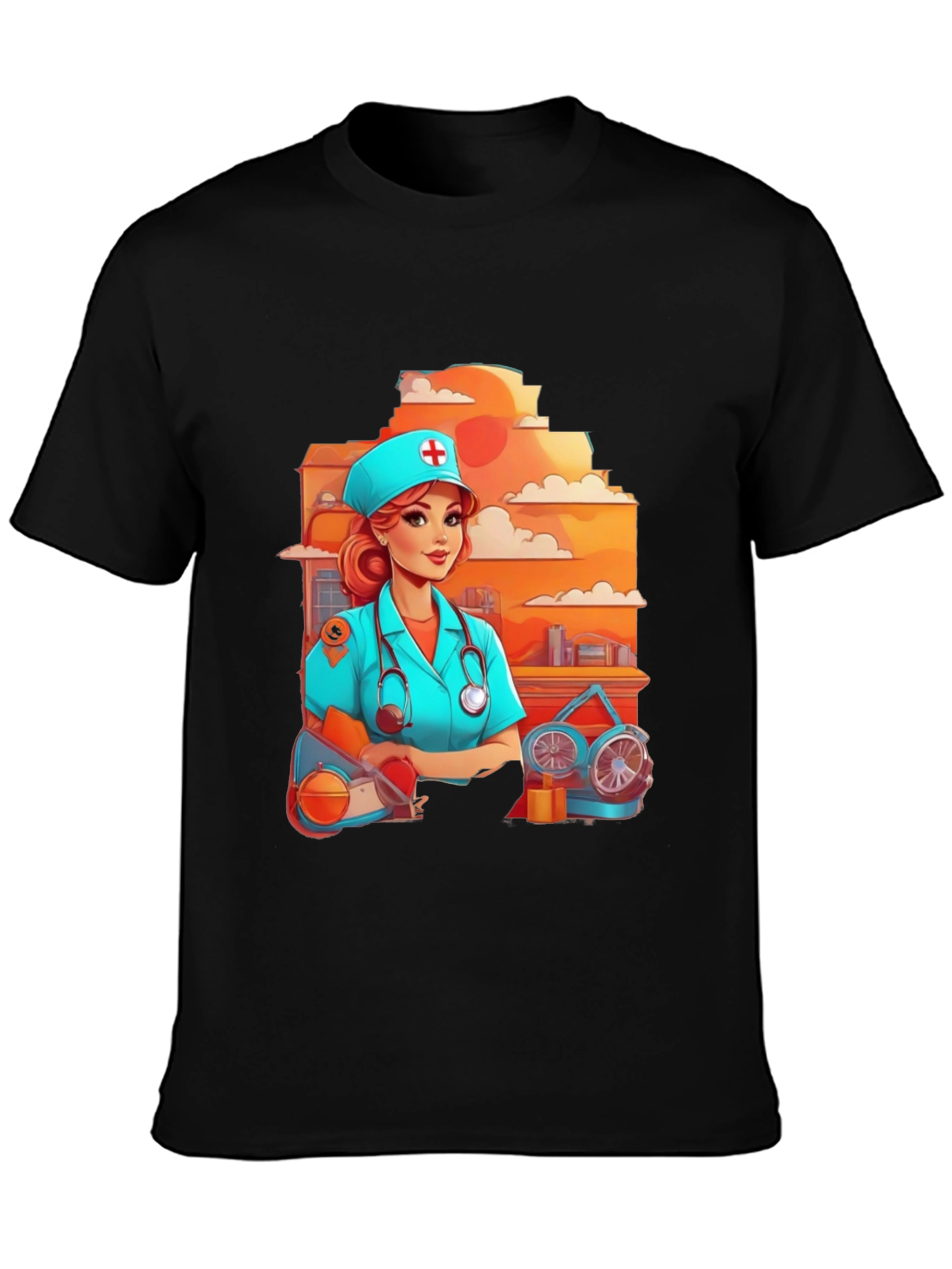 Black Nurse Graphic T-Shirt - Unisex Style view 3