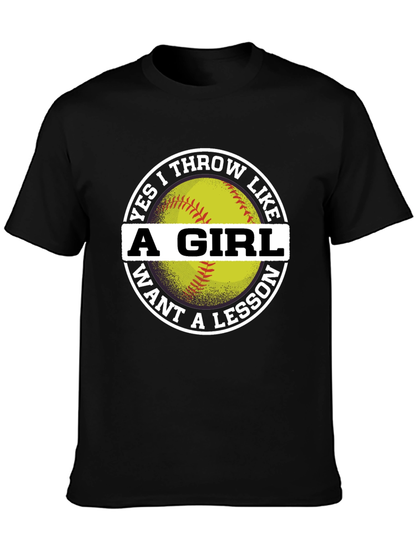 Black Yes I Throw Like A Girl T-Shirt view 3
