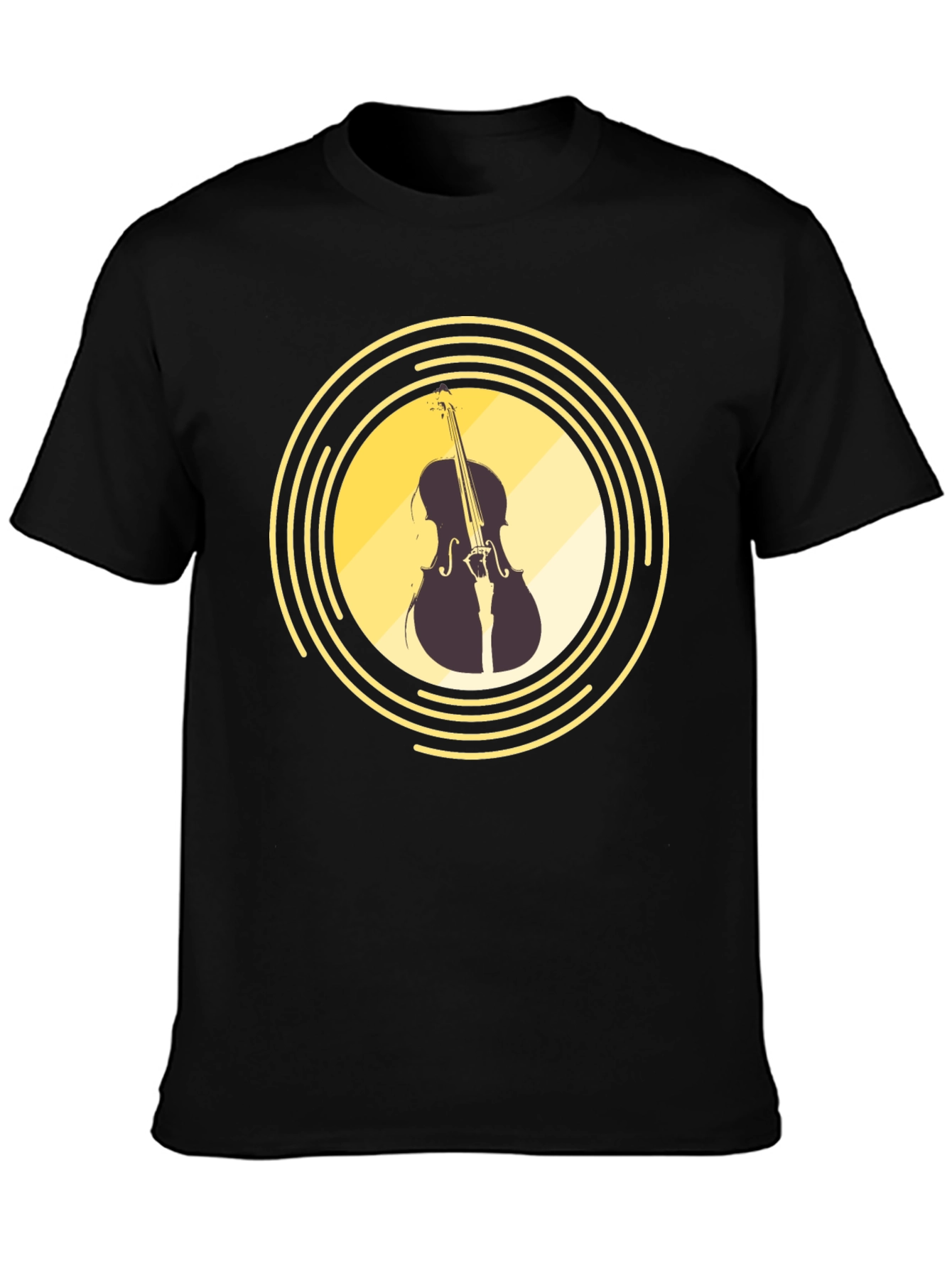 Black Musical Cello Graphic T-Shirt view 3
