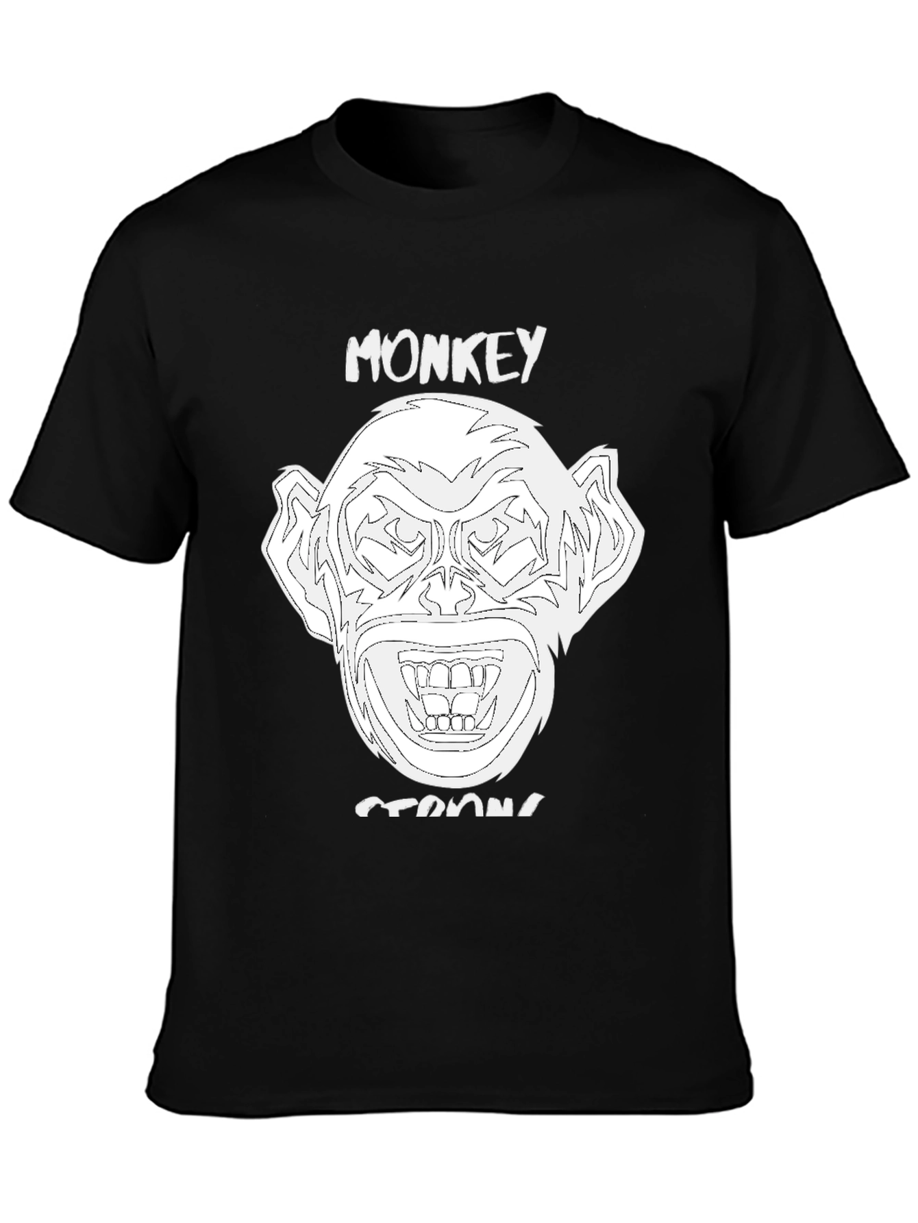 Black Monkey Strong Graphic Tee - Black Unisex T-Shirt view 3