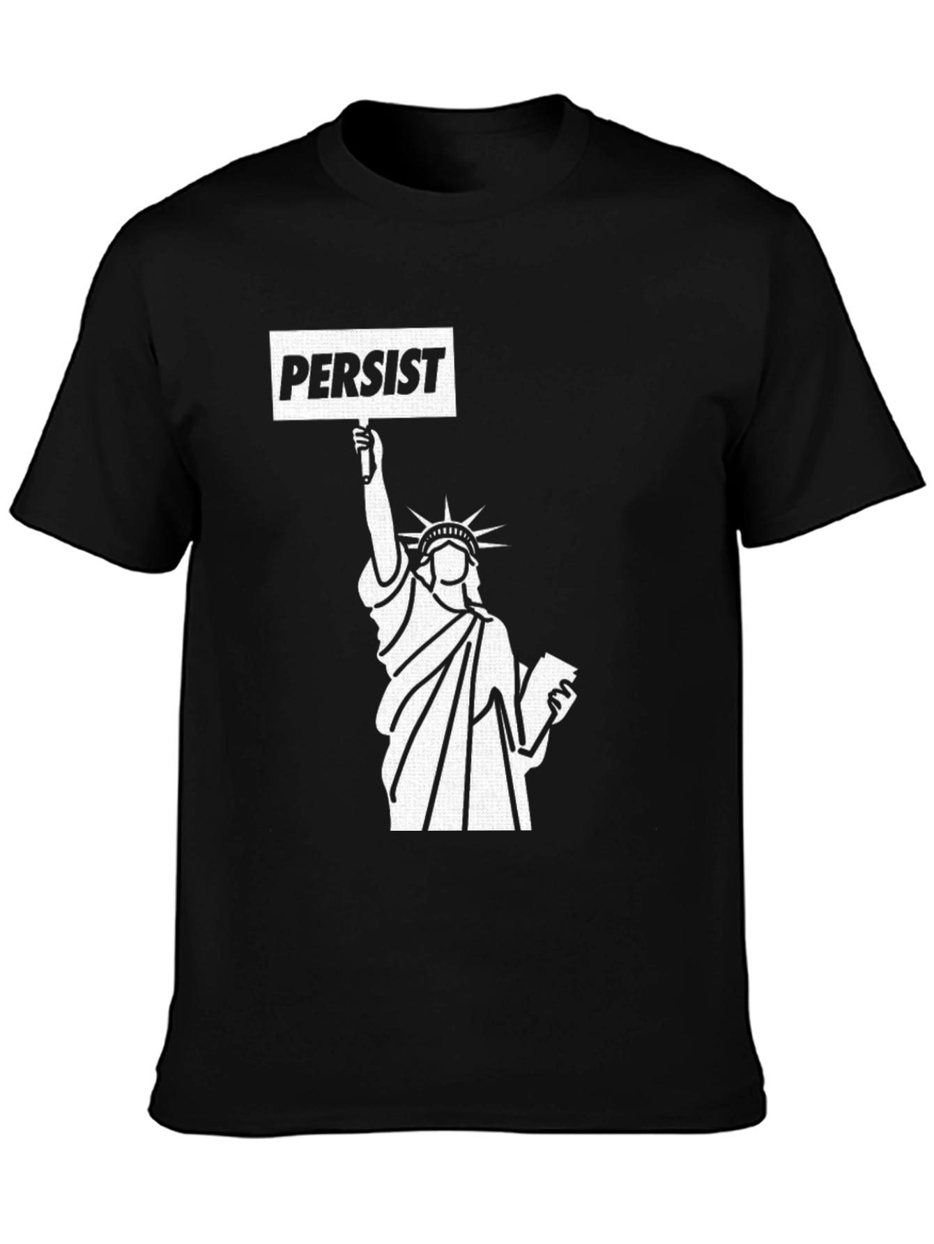 Black Persist Statue of Liberty Graphic Tee view 3