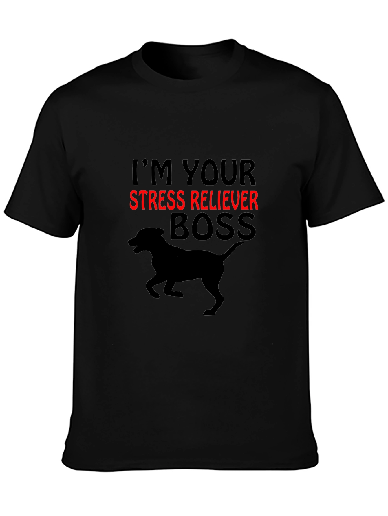 Black Stress Reliever Boss Dog Graphic Tee view 3