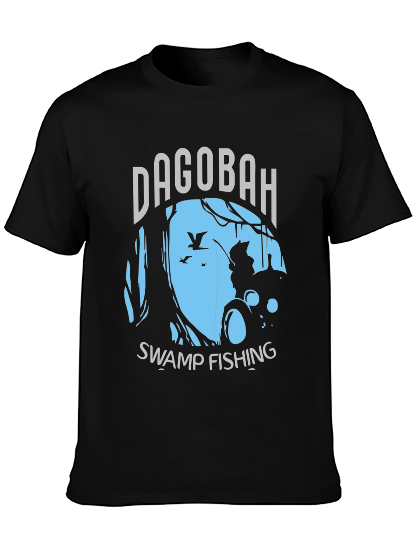 Black Dagobah Swamp Fishing Graphic Tee view 3